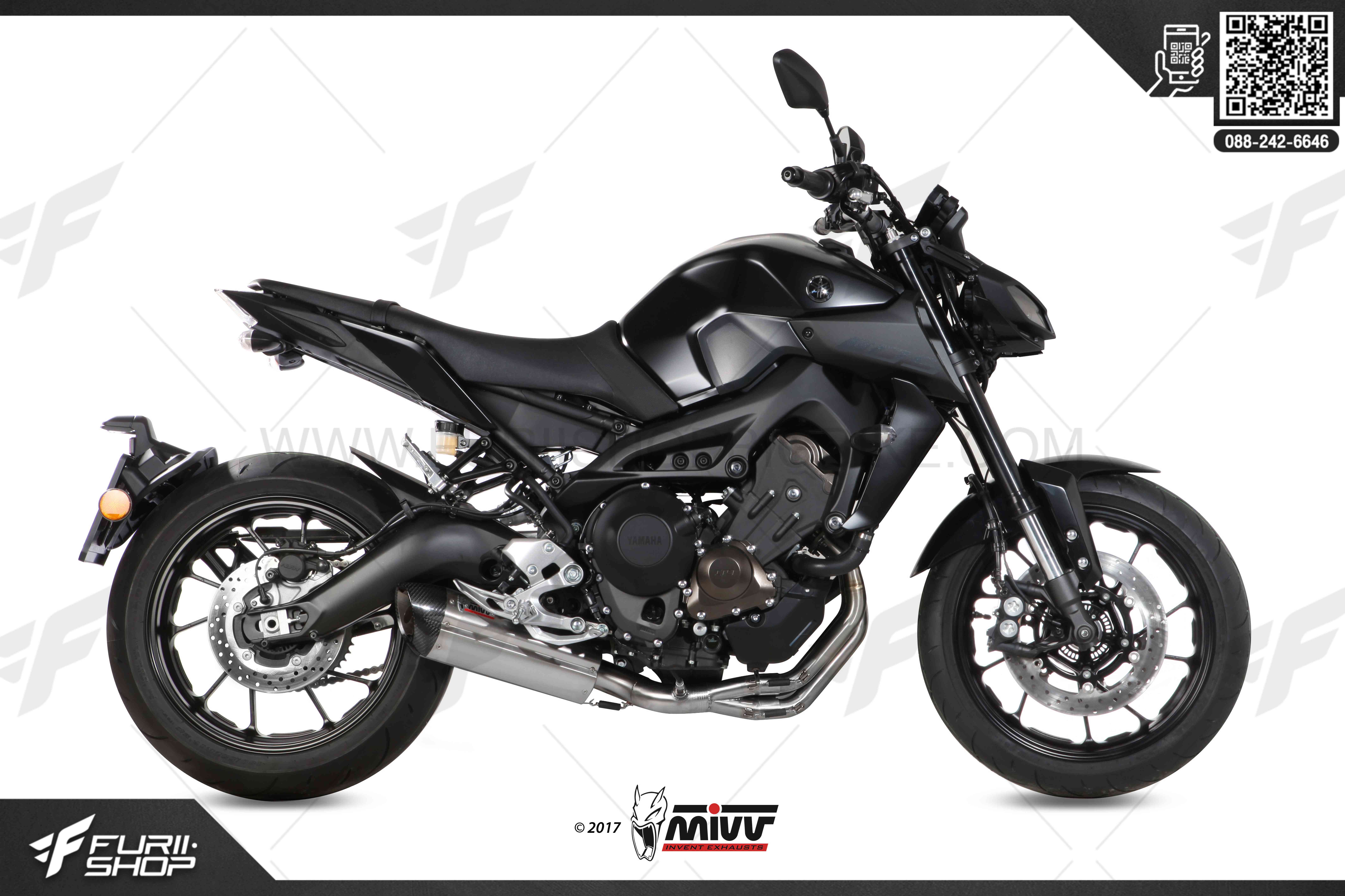 ท่อมอเตอร์ไซค์ MIVV FOR YAMAHA MT-09 SUONO STEEL CARBON CAP ท่อแต่ง ท่อสูตร ท่อบิ๊กไบค์ ท่อBigbike ท่อไอเสีย