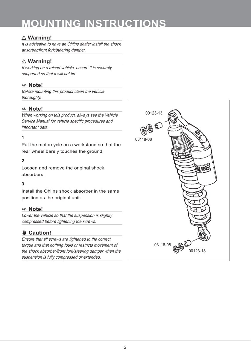 โช๊คหลังแต่ง Ohlins HD143 For Harley-Davidson XL Sportster ปี 2004-2022