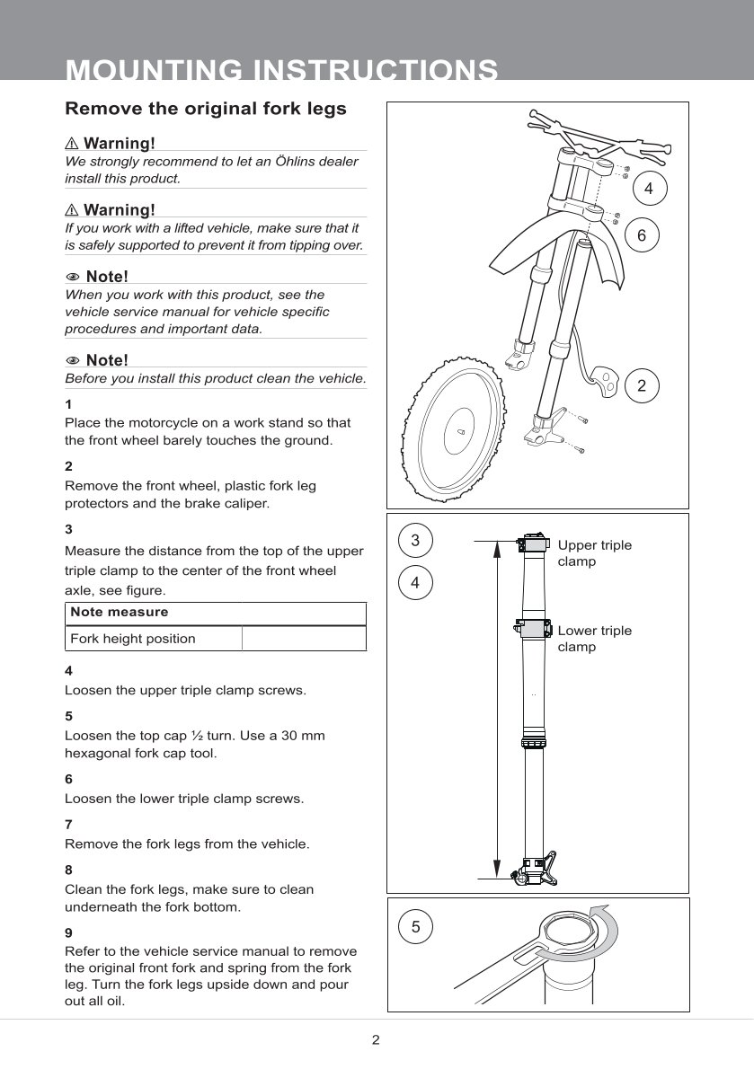 สปริงโช้คหน้า Ohlins FCX0104 For Yamaha YZ 65 2018-2024