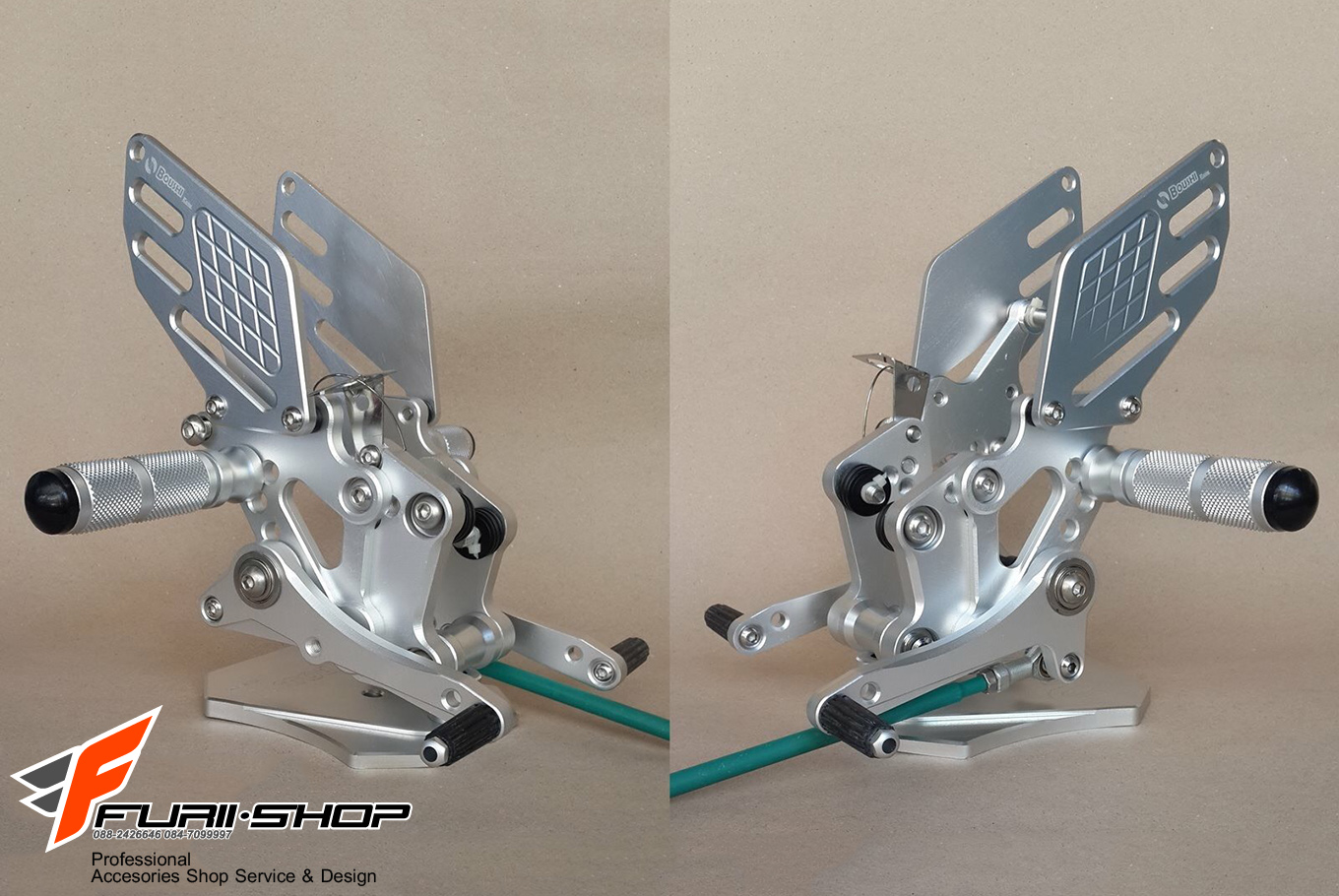 เกียร์แต่ง เกียร์มอเตอร์ไซค์ เกียร์โยง Boushi สีเงิน for NINJA 250 300 Z250