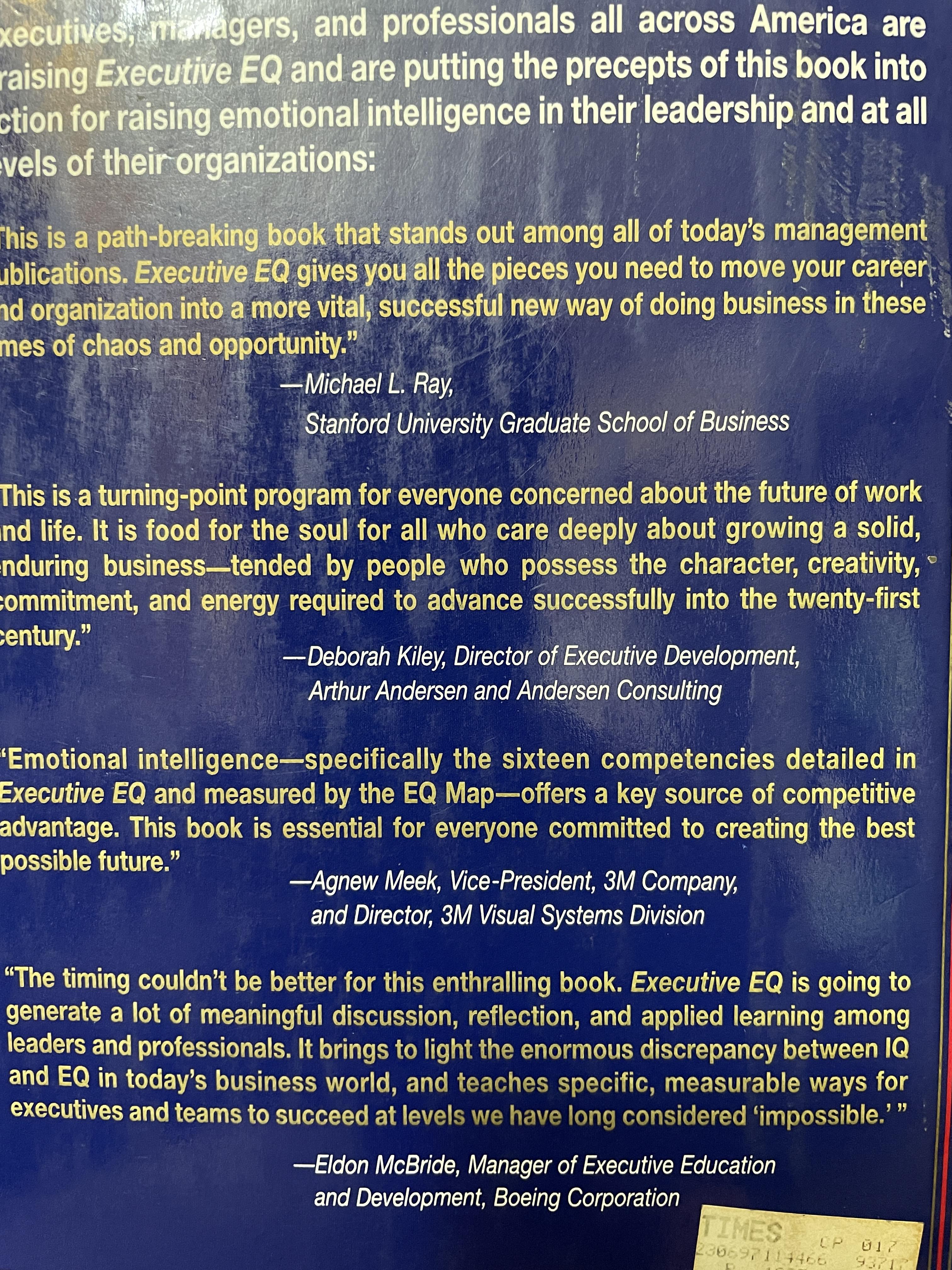 Executive EQ. Emotional Intelligence in Leadership & Organizations. 3,500 กรัม