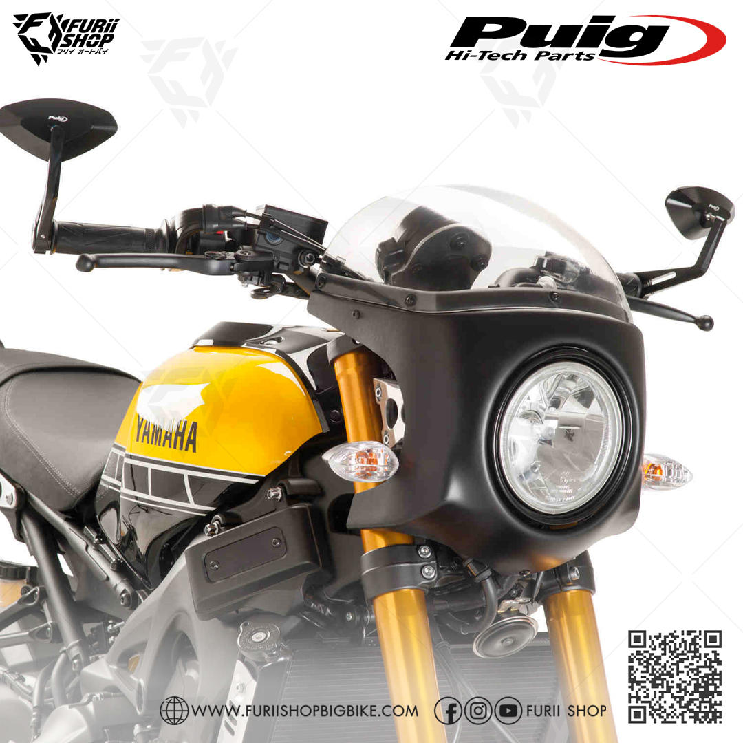 ชิลด์หน้า Puig Windshield Retro Semi Fairing Black : for Yamaha XSR900 2017-2020