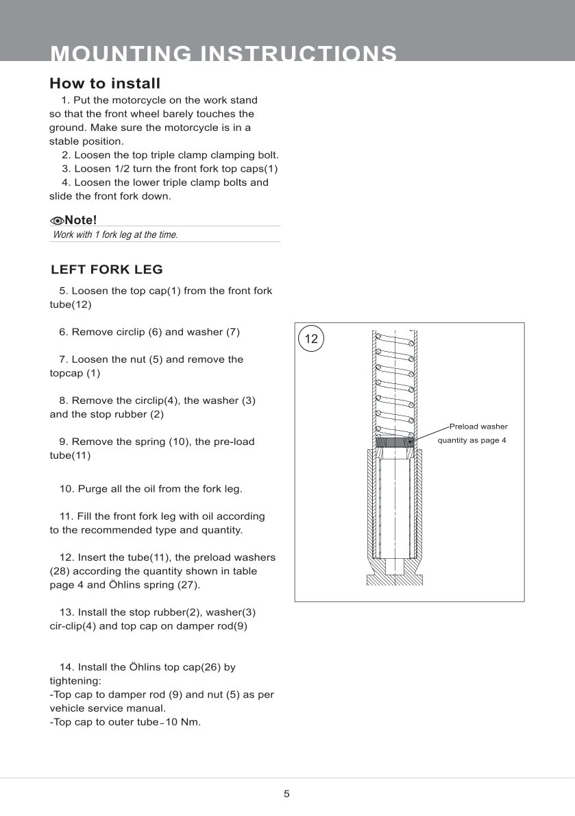 สปริงโช้คหน้า Ohlins FSK175 For Honda CB650R 2021-2023