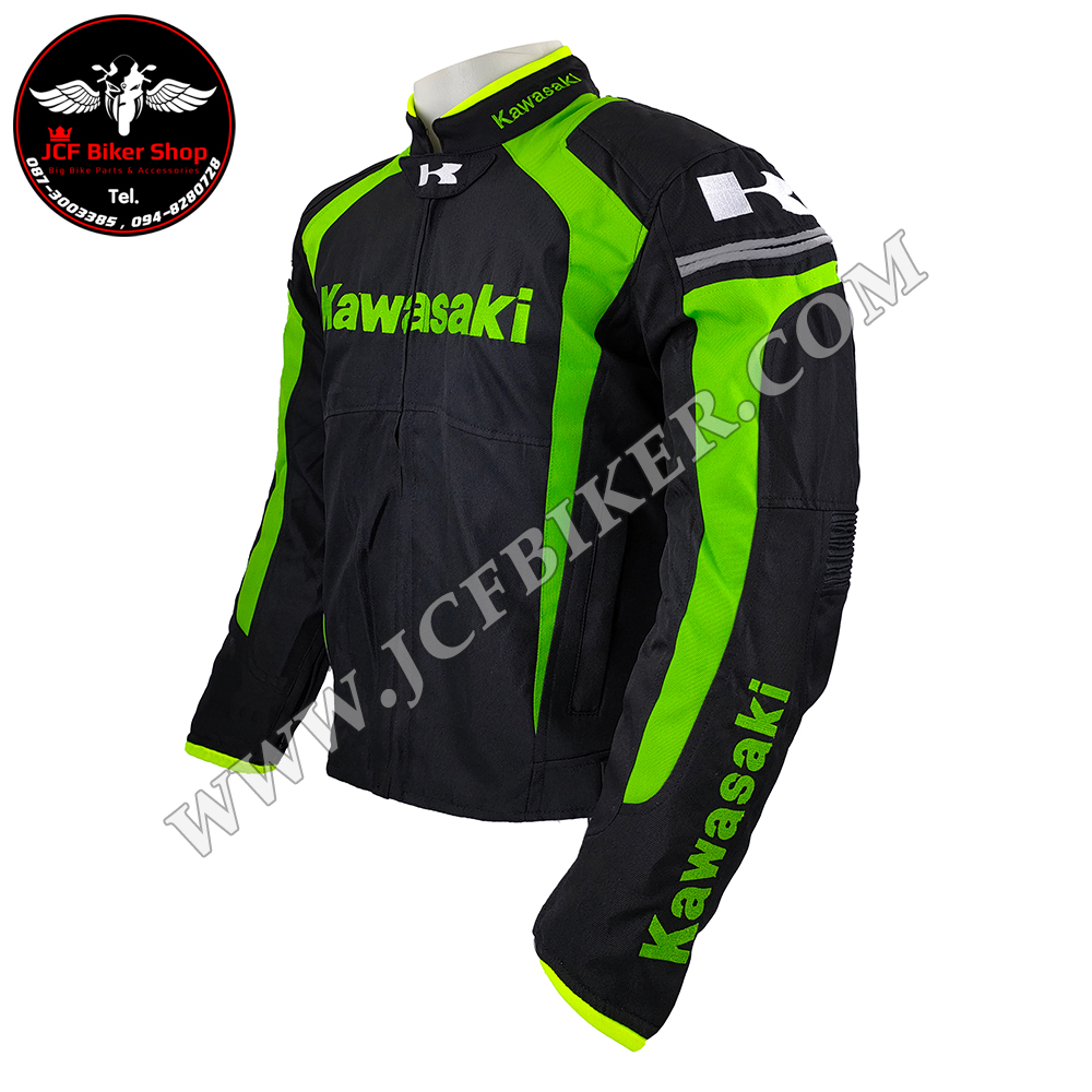 เสื้อการ์ด เสื้อการ์ดมอเตอร์ไซค์ Kawasaki ผ้าคอร์ดูร่า(CORDORA)น้ำหนักเบาและสามารถกันน้ำได้ในระดับหนึ่ง