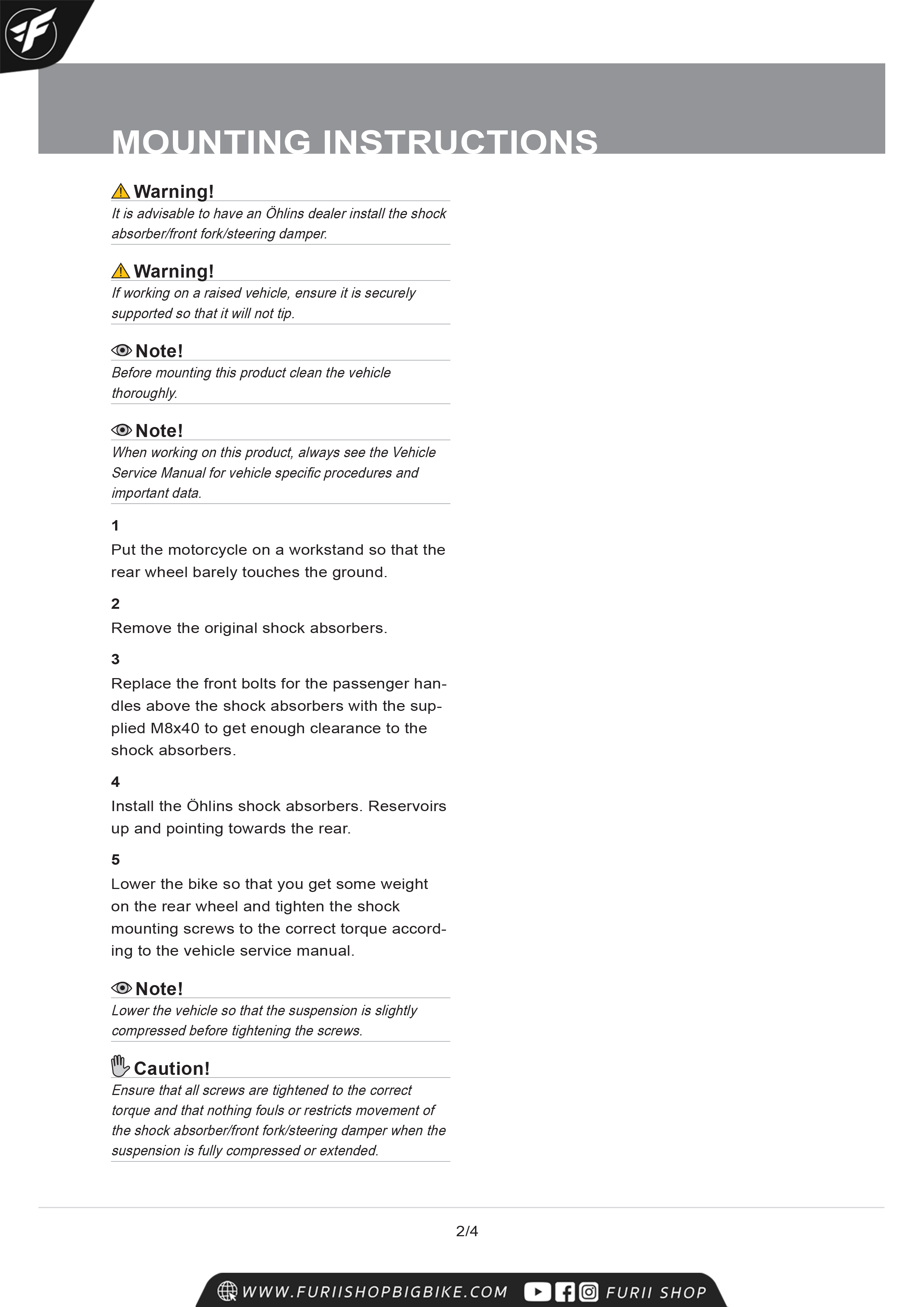 โช๊คหลัง OHLINS Sweden HO239 For Honda CB1100 2013-2016