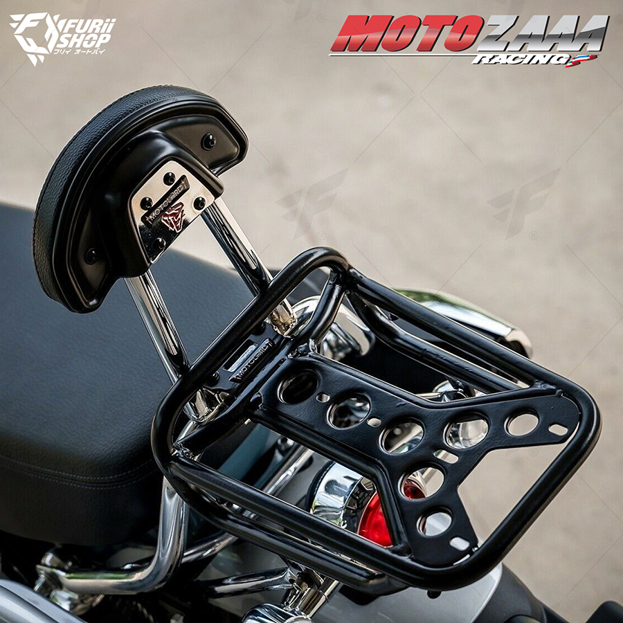 ตะแกรงหลังพร้อมที่พิงหลัง MOTOZAAA Rear Rack Set #A Black : for Honda DAX 125