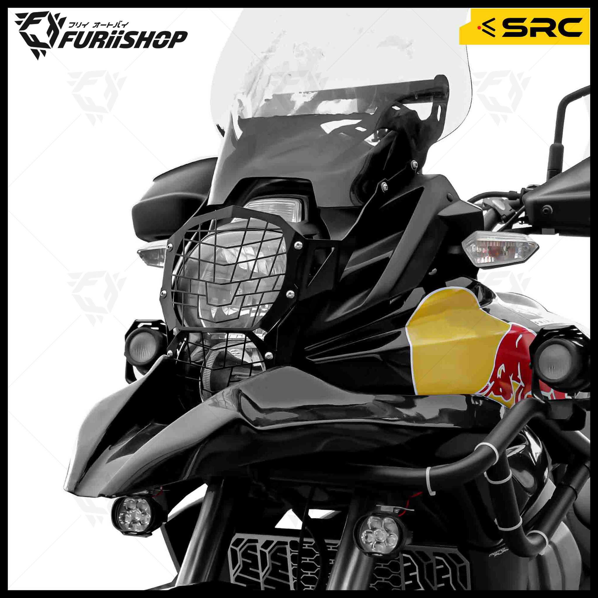 การ์ดไฟหน้า SRC สีดำ HEADLIGHT GUARD FOR KAWASAKI VERSYS650 2011-2014