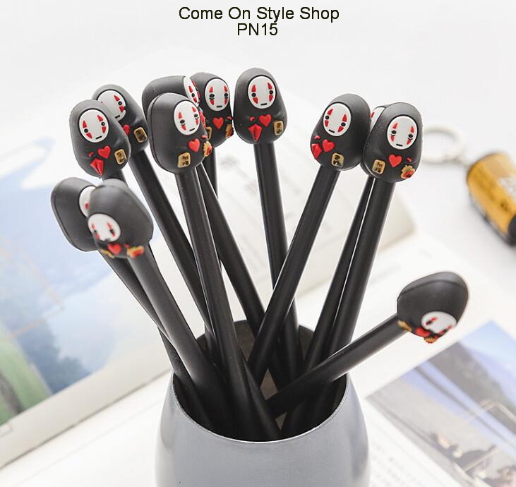 ปากกาเจล Spirit Away โนเฟส ปากกาหัวการ์ตูน มุ้งมิ้ง น่ารัก หมึกดำ 0.5 mm Cute Spirit Away No Face Gel Pen Cartoon Stationary Black Ink PN15