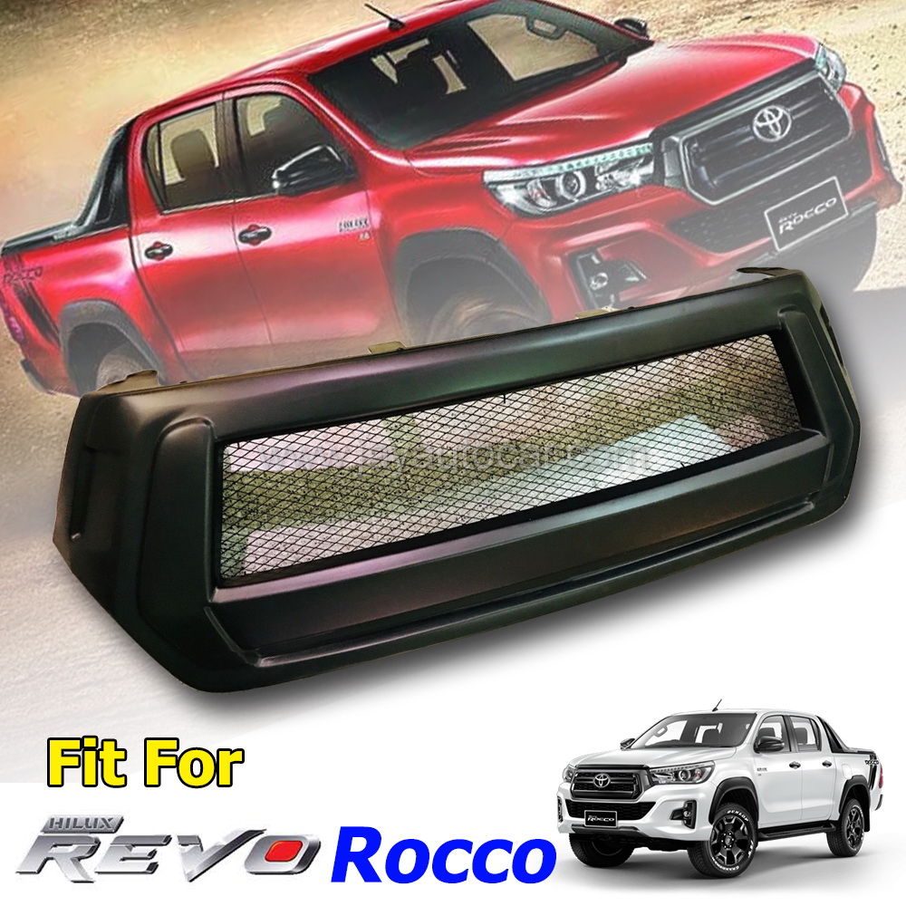 กระจังหน้าแต่ง กระจังหน้าตาข่ายเล็ก Revo Rocco TRD โลโก้ รถกะบะ Toyota Hilux Revo Rocco สำหรับ โตโยต้า ไฮลักซ์ รีโว่ ร็อคโค่