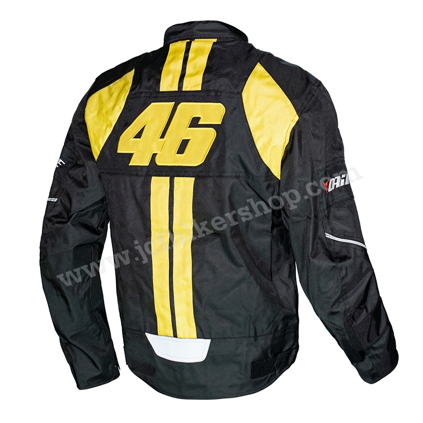 เสื้อการ์ด เสื้อการ์ดมอเตอร์ไซค์ Dainese VR 46 ผ้าคอร์ดูร่า(CORDORA)น้ำหนักเบาและกันน้ำได้ในระดับหนึ่ง