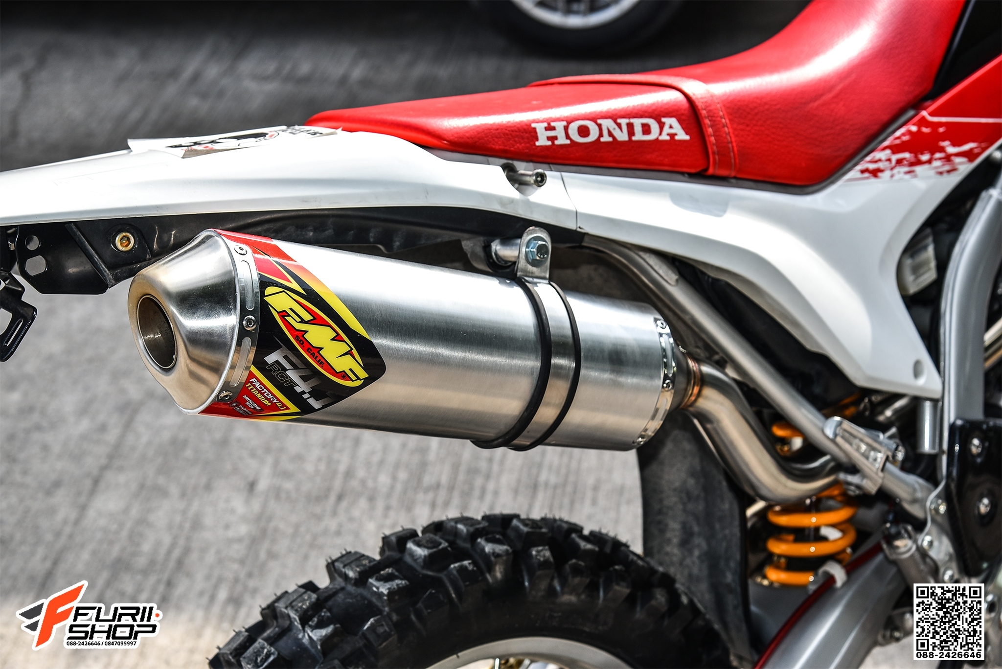 ท่อมอเตอร์ไซค์ FMF Q4 HEX FOR HONDA CRF 250 ท่อแต่ง ท่อสูตร ท่อบิ๊กไบค์ ท่อBigbike ท่อไอเสีย