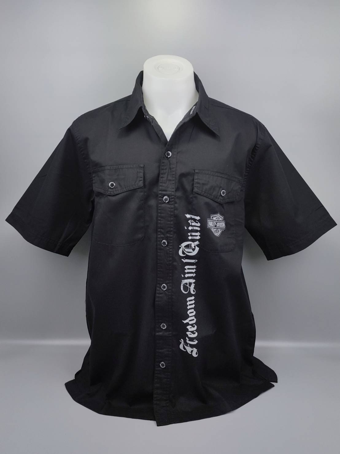 เสื้อ Shirt H-D พิมพ์ลาย โลโก้ อินทรีย์เทา ดำ ไซส์ L,XL
