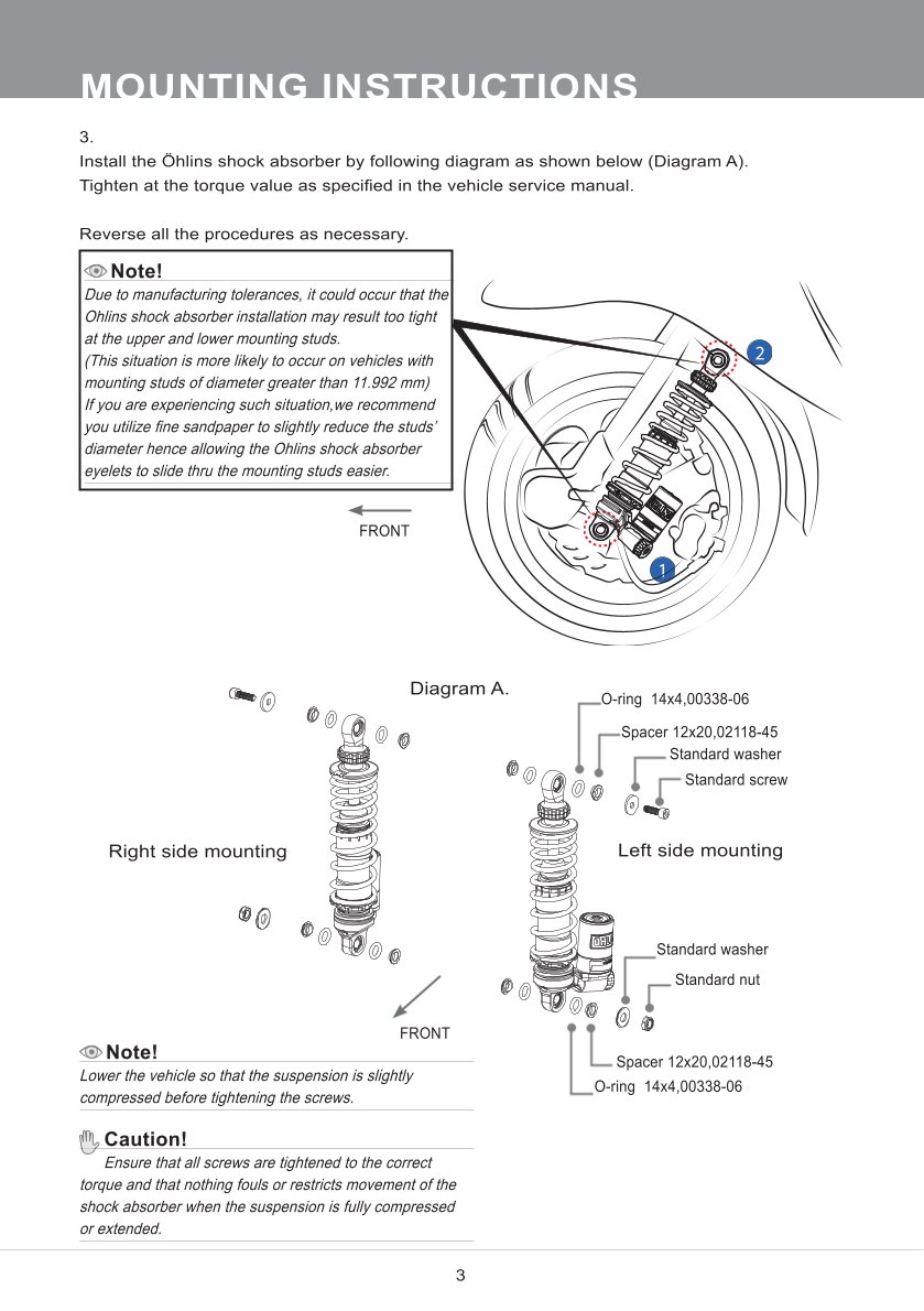 โช้คหน้า OHLINS LA329 For Lambretta X-300 2023