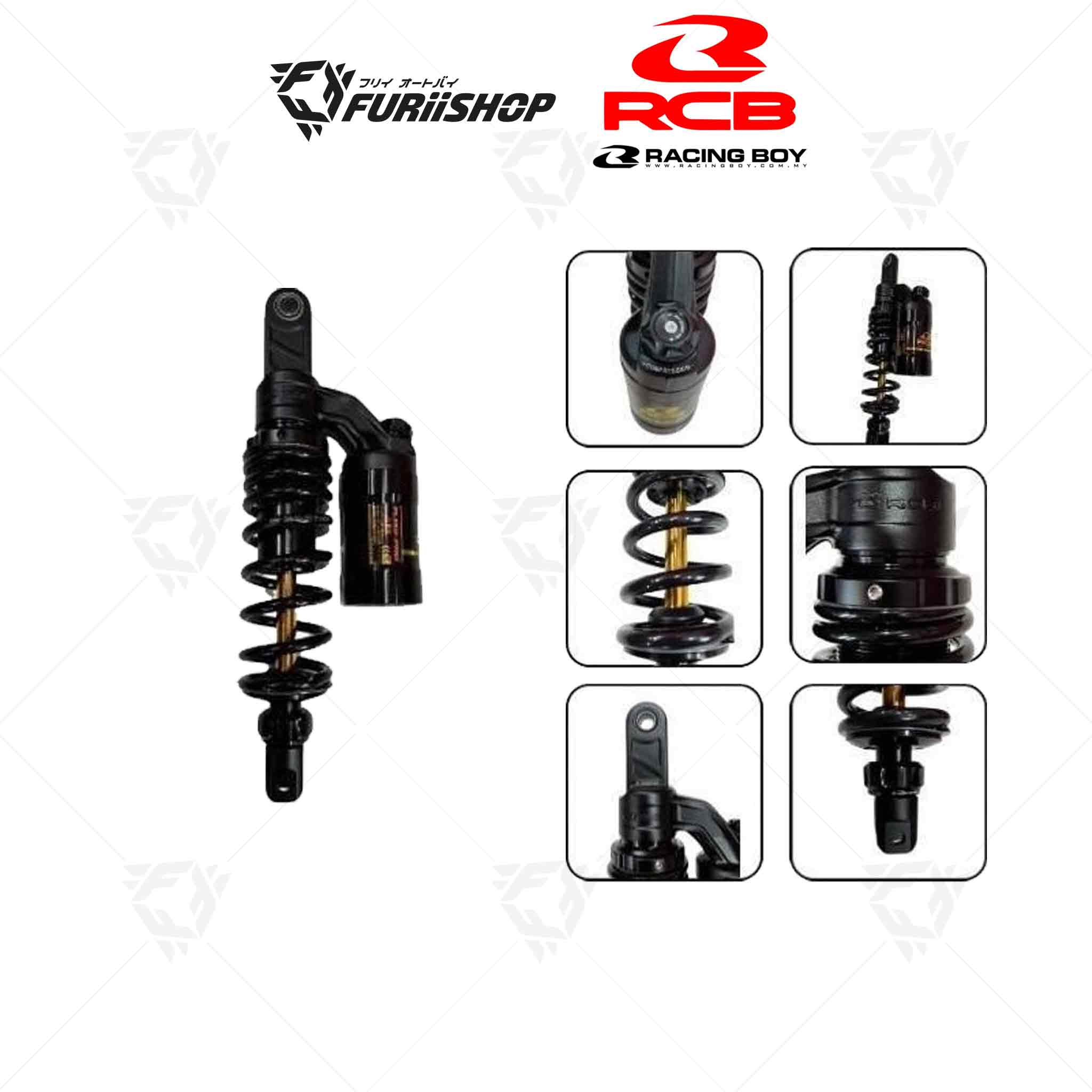 โช๊ค RCB Flow Pro สีดำ For Vario150 330mm