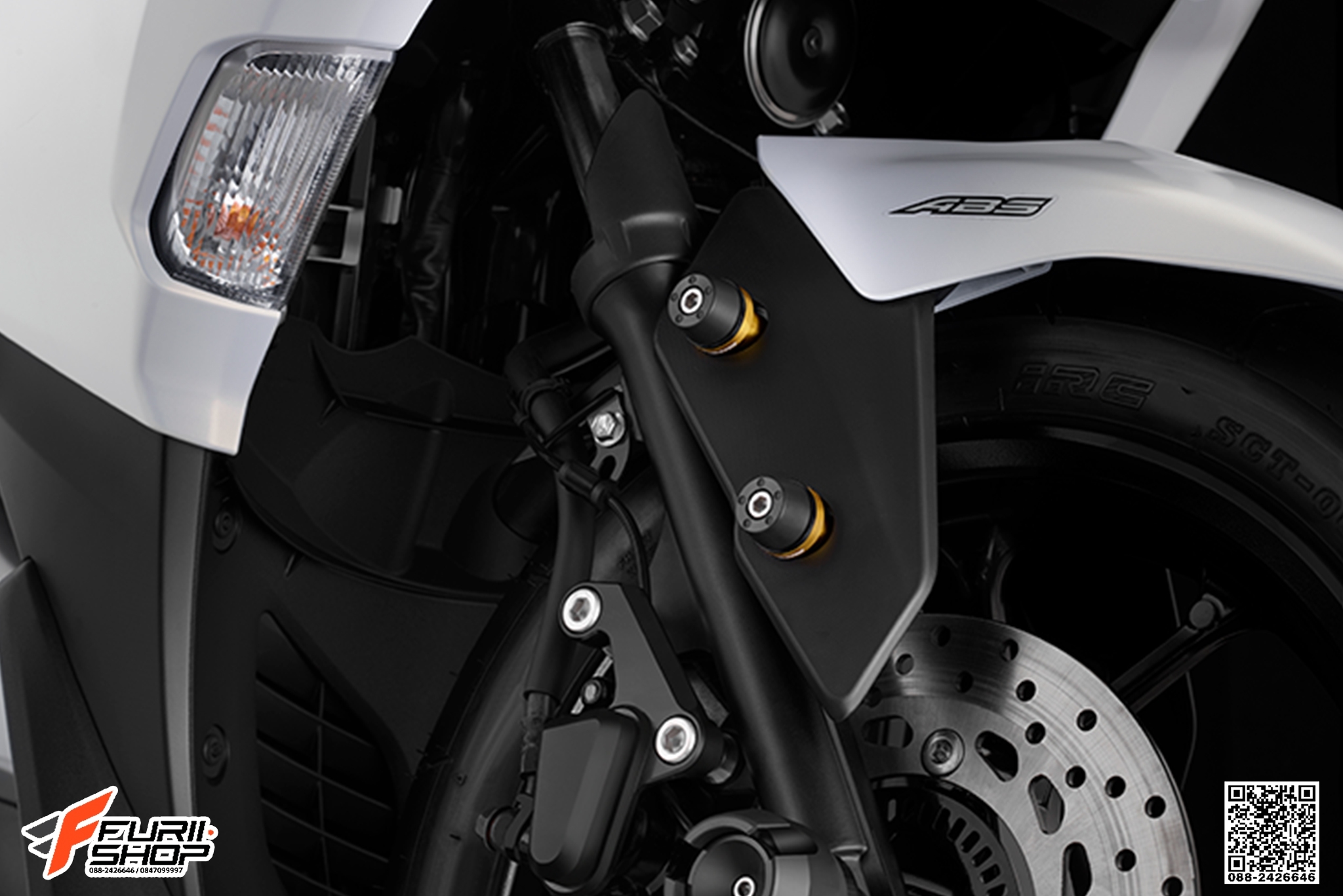 กันล้มบังโคลนหน้า BIKERS สีทอง FOR YAMAHA AEROX155