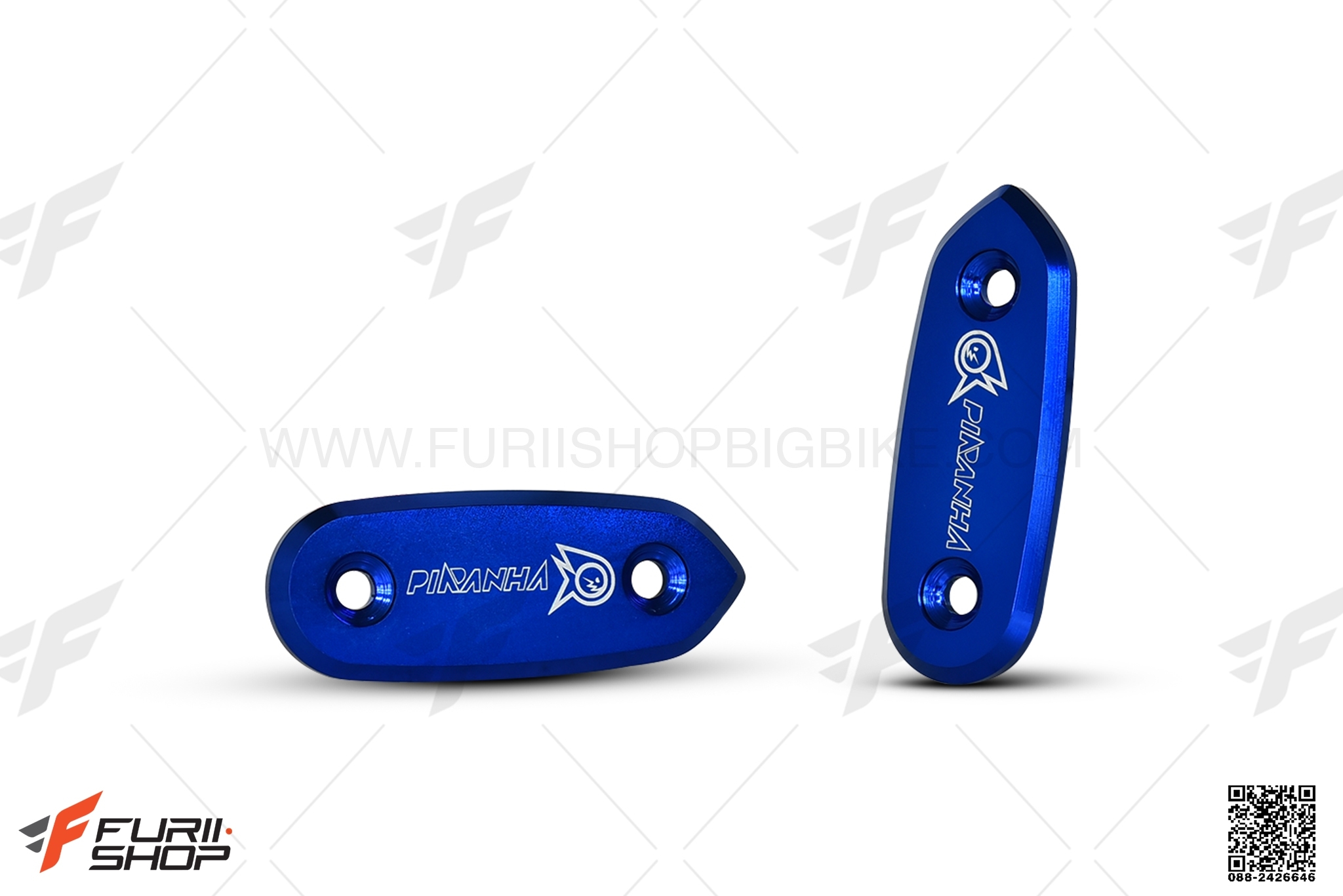 อุดกระจก PIRANHA สีน้ำเงิน FOR YAMAHA R15 2017