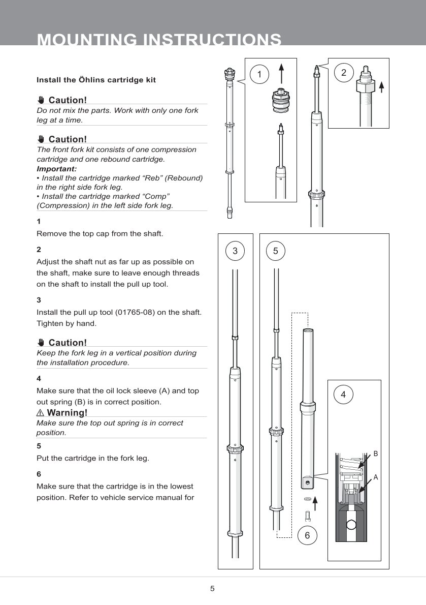 สปริงโช้คหน้า Ohlins FKS203 For Yamaha MT-03 2016-2019