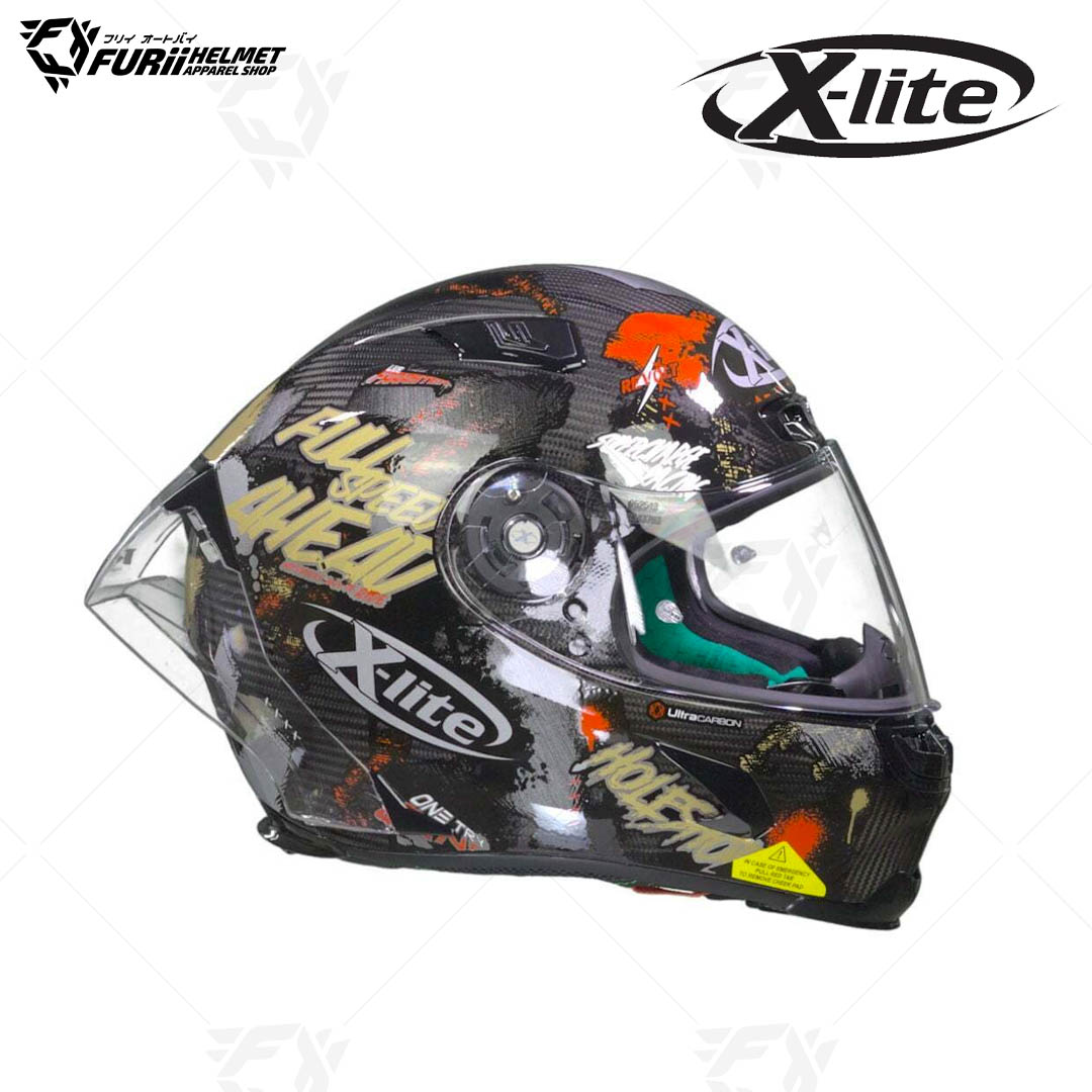 หมวกกันน็อค X-LITE : X-803RS ULTRA CARBON HOLESHOT CARBON35