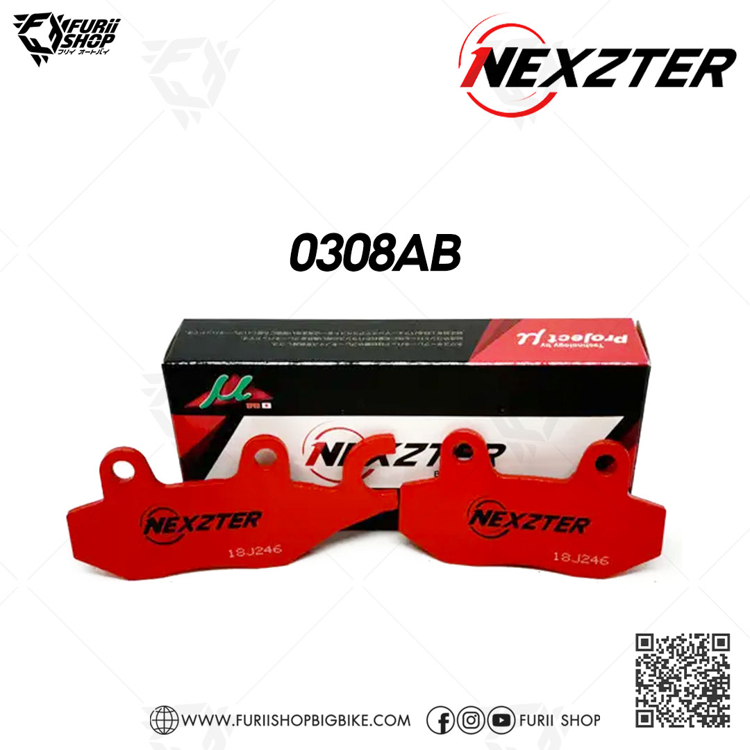ผ้าเบรก Nexzter MU Part NO. 0308AB (F) : for Royal Enfield BULLET500(Y09- 13) /Chrome / Battle green / Classic500