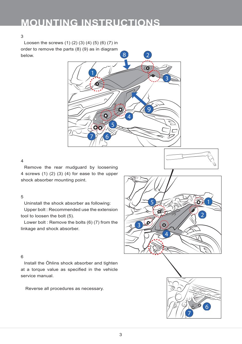 โช๊คหลัง โช๊คอัพ โช๊คแต่ง โช๊คมอเอตร์ไซค์ OHLINS HO 733 FOR HONDA XADV