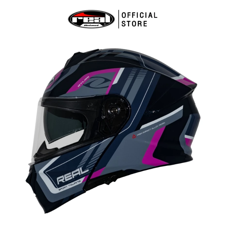 หมวกกันน็อคเต็มใบเปิดคางได้ Real Helmets ATLAS STRATUS หมวกกันน็อค Flip-Up สไตล์สปอร์ต ยกคางได้ เท่ล้ำทุกมุมมอง