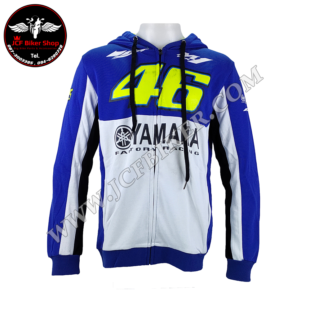 เสื้อฮู้ดมอเตอร์ไซค์ เสื้อฮู้ดบิ๊กไบค์ ผ้าCotton 100% โมโตจีพี ยามาฮ่า 46 W02
