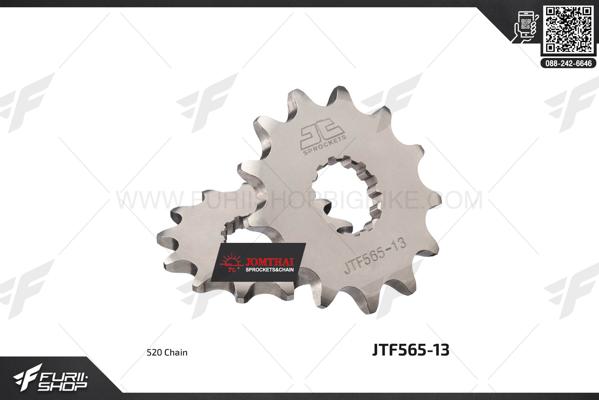 สเตอร์หน้า JOMTHAI (พระอาทิตย์) 13ฟัน รหัส JTF565-13 For Ninja250r, EX250