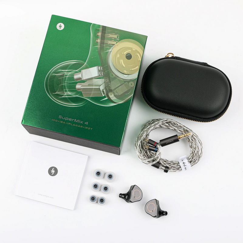 SIMGOT SuperMix4 หูฟัง IEMs 4 ไดรเวอร์ 1DD+1BA+1Planar+1PZT พร้อมสาย OFC ชุบเงิน ประกันศูนย์ไทย