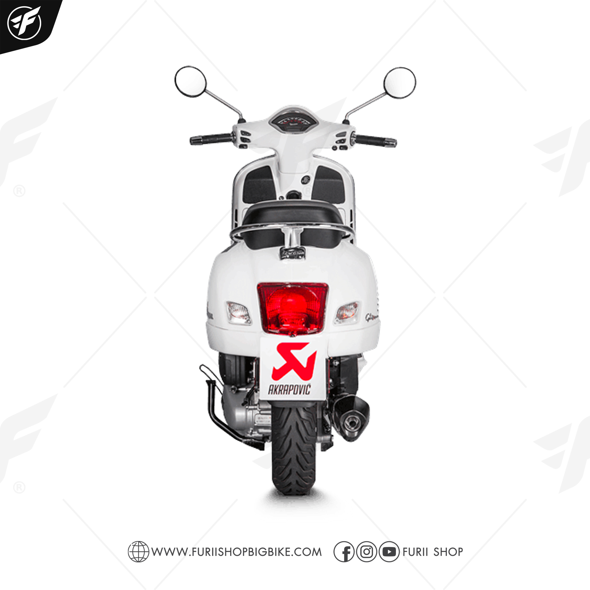 ท่อ Akrapovic Slip on Black Catalytic for Vespa GTS150 i-get 4v 2018-2022