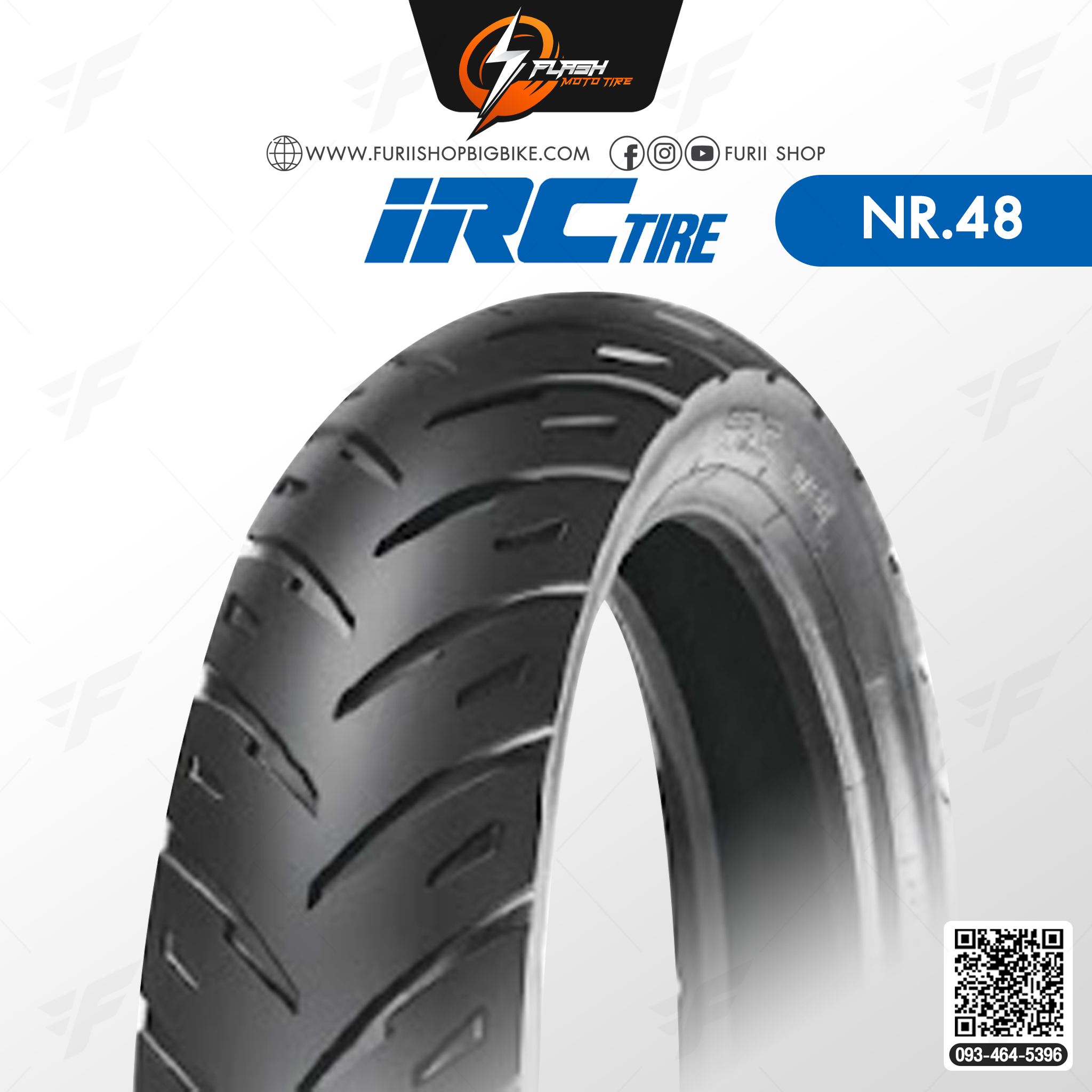 ยางมอเตอร์ไซค์ ยางนอก IRC NR.48 (TZM TL) ยางหลัง : 110/80-17