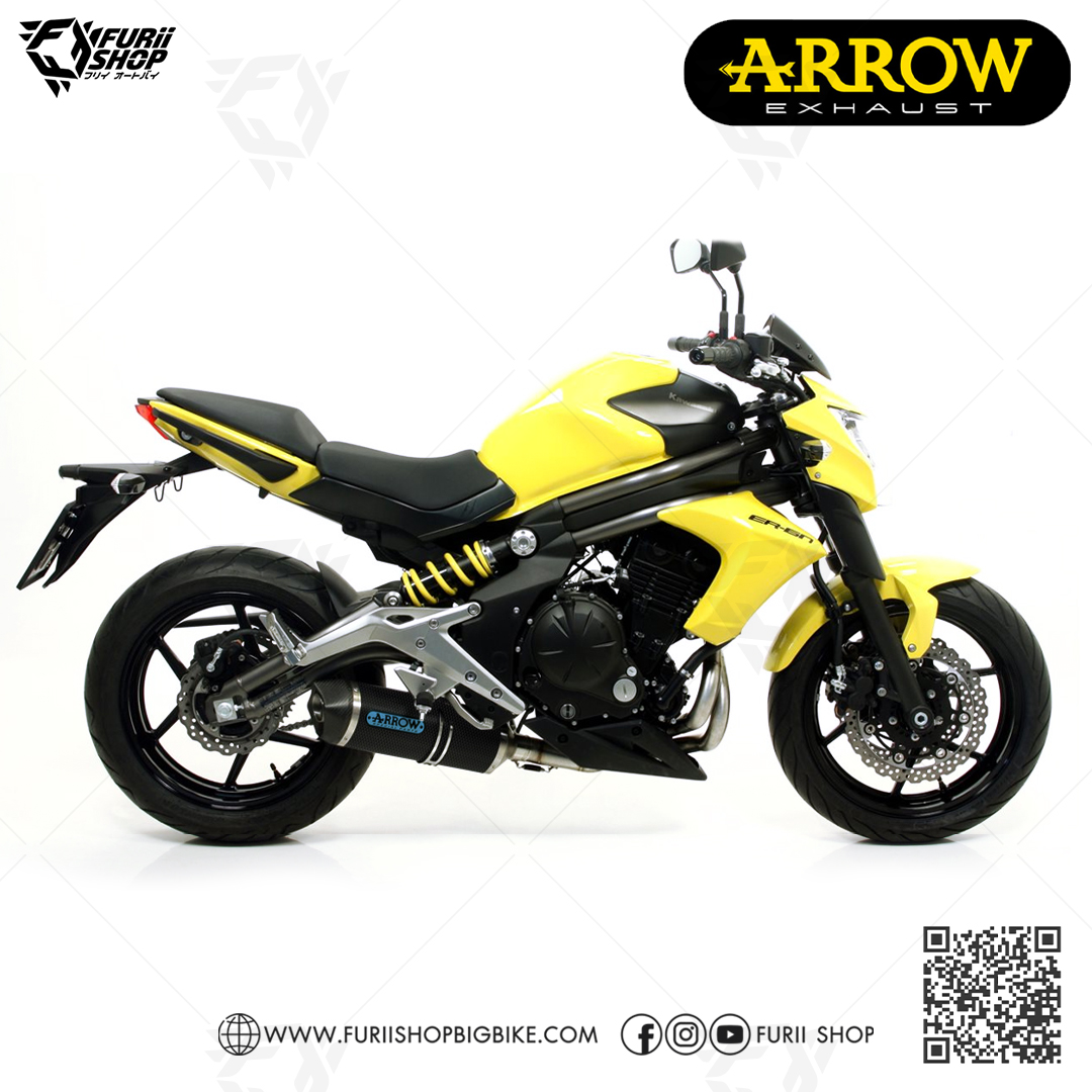 ท่อมอเตอร์ไซค์ Arrow Carbon-Carbon : for Kawasaki Er6n/f 2012-2016