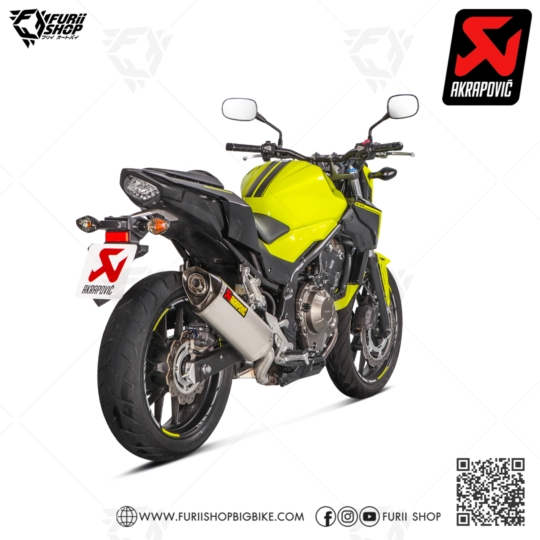 ท่อแต่ง Akrapovic Slip on Titanium new shape ทรงใหม่ : for Honda CBR 500 X,F,R 2016-2018 All New !!