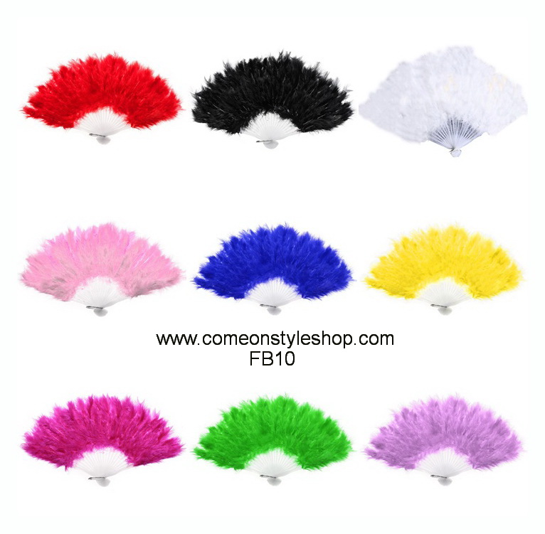 พัดขนนก วินเทจ แกสบี้ Hand Fan Feather