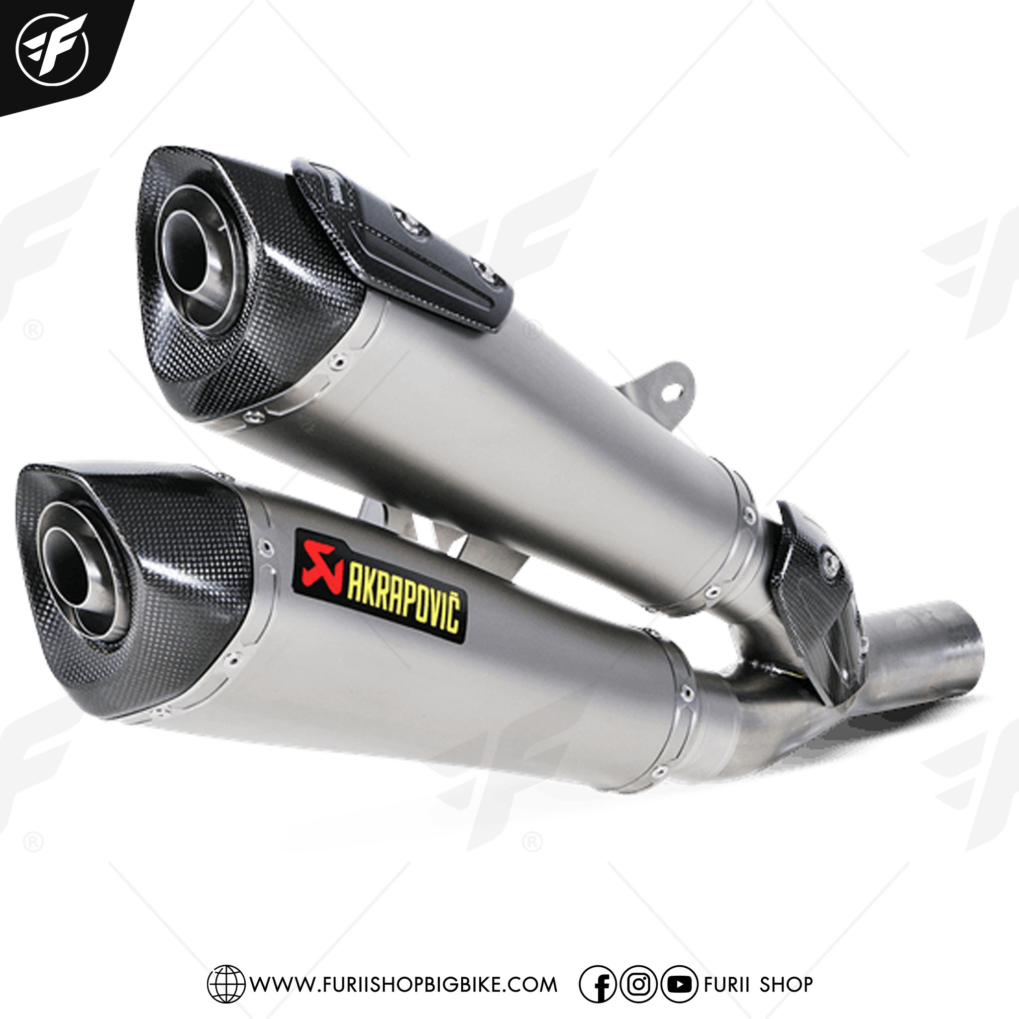 ท่อ AKRAPOVIC SLIP ON DOUBLE MEGAPHONE FOR Ducati Diavel 2011-2018