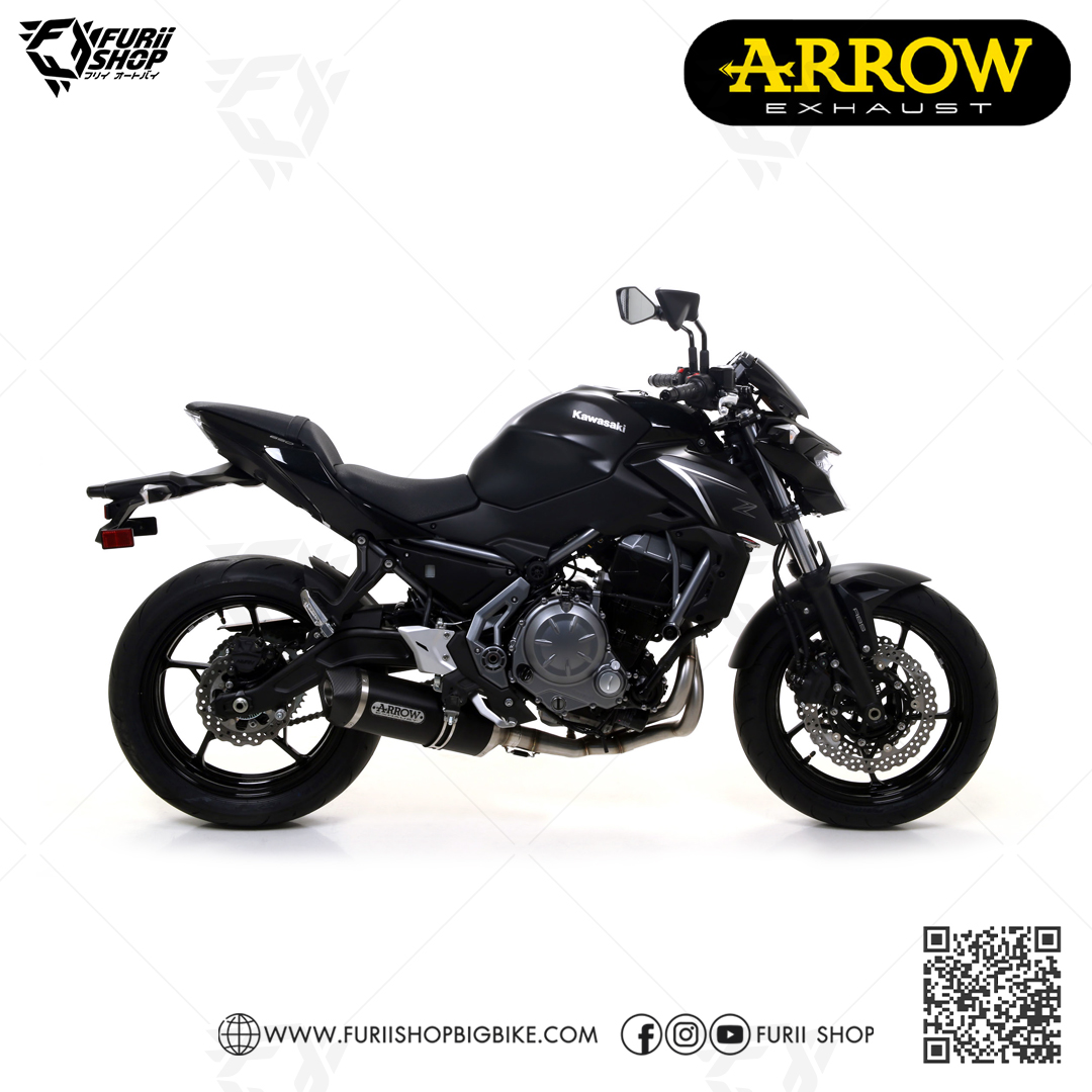 ท่อมอเตอร์ไซค์ Arrow Dark-Carbon : for Kawasaki Z650 2017-2019/ Ninja650 2017-2019