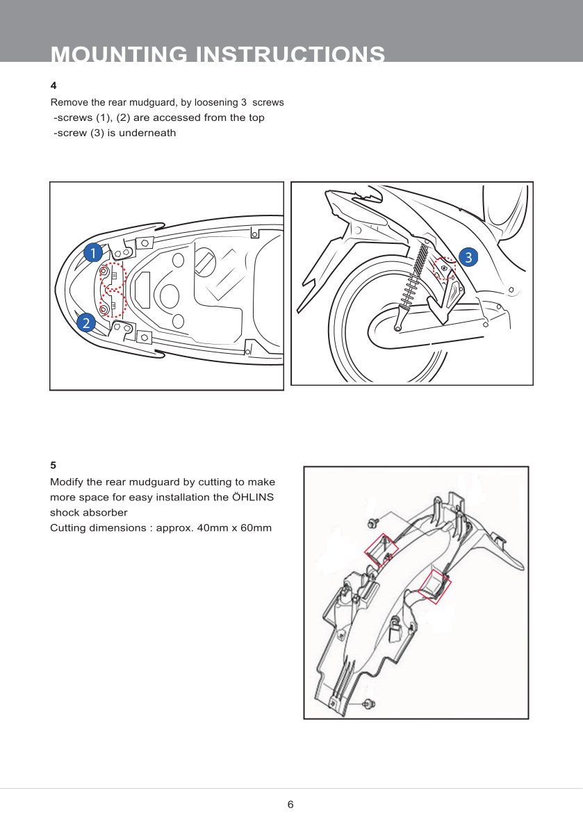 โช๊คหลังแต่ง Ohlins HO647 For Honda Wave 110i VN / Wave 125i TH ปี 2015-2022