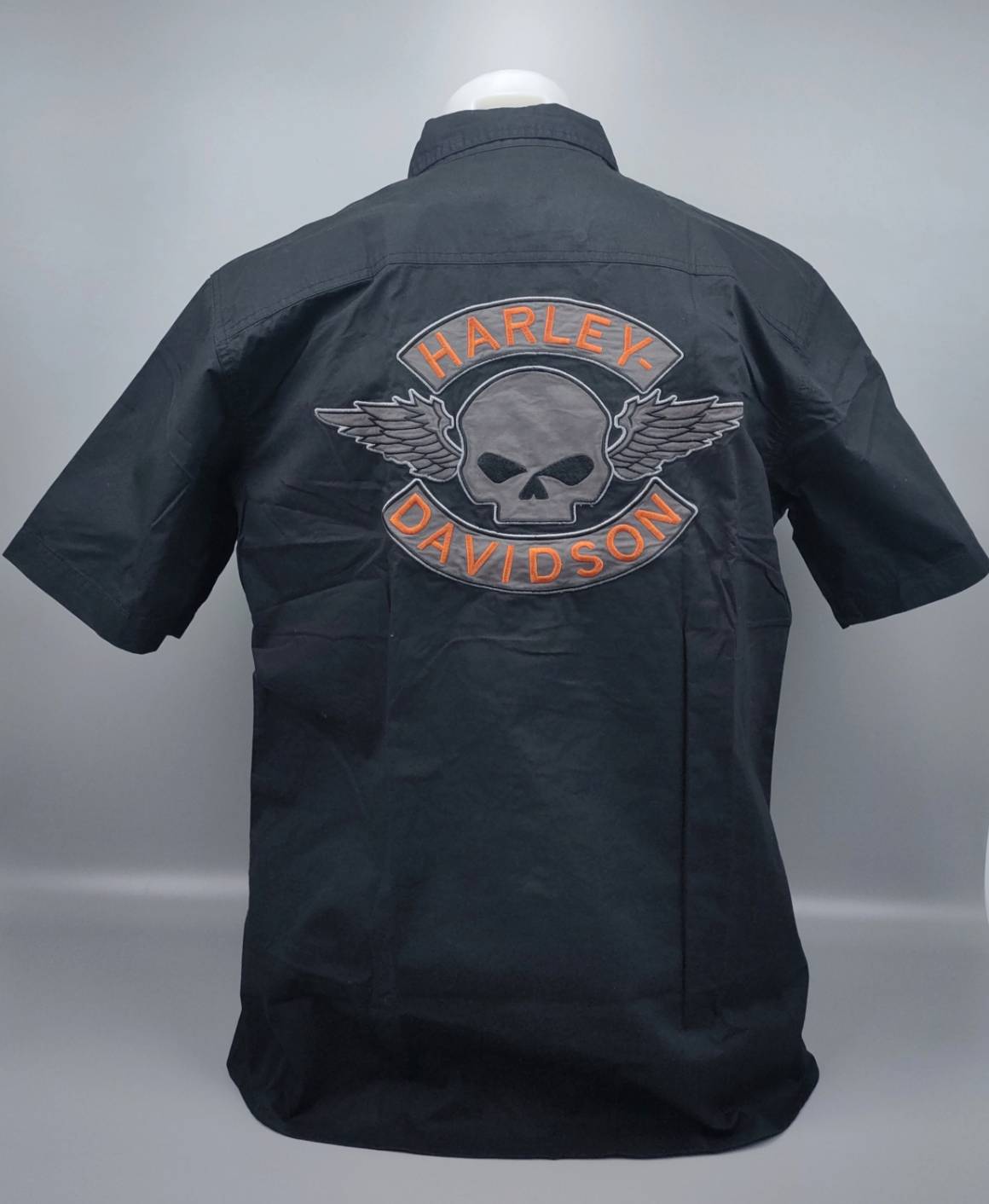 H-D shirt แขนสั้นปักลาย #96819 สีดำ XL