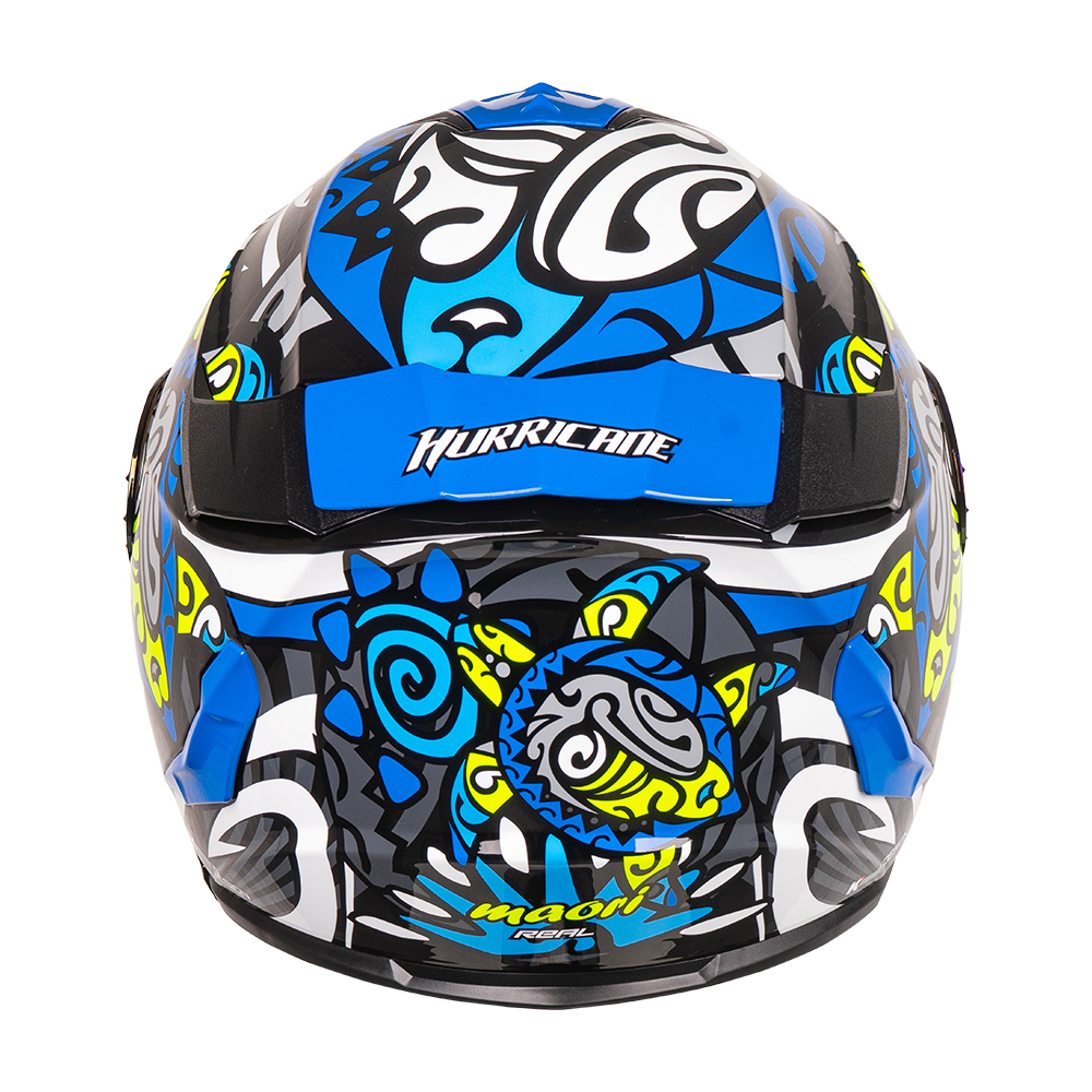 หมวกกันน็อคเต็มใบ หมวกกันน็อค Real Helmets รุ่น Hurricane Maori สีดำ-น้ำเงิน