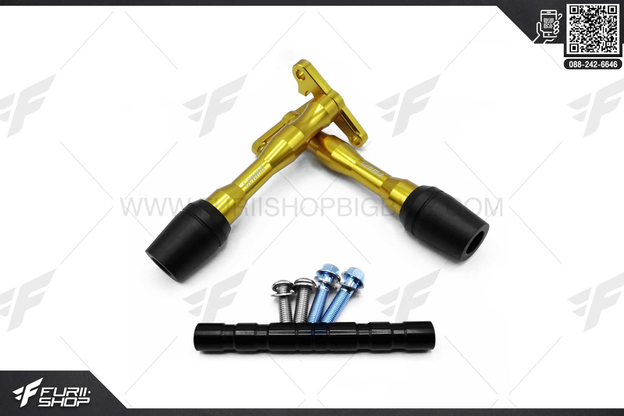 ชุดกันล้มกลาง GENMA รุ่น FKI-Y1028-07 FOR YAMAHA R15 สีทอง