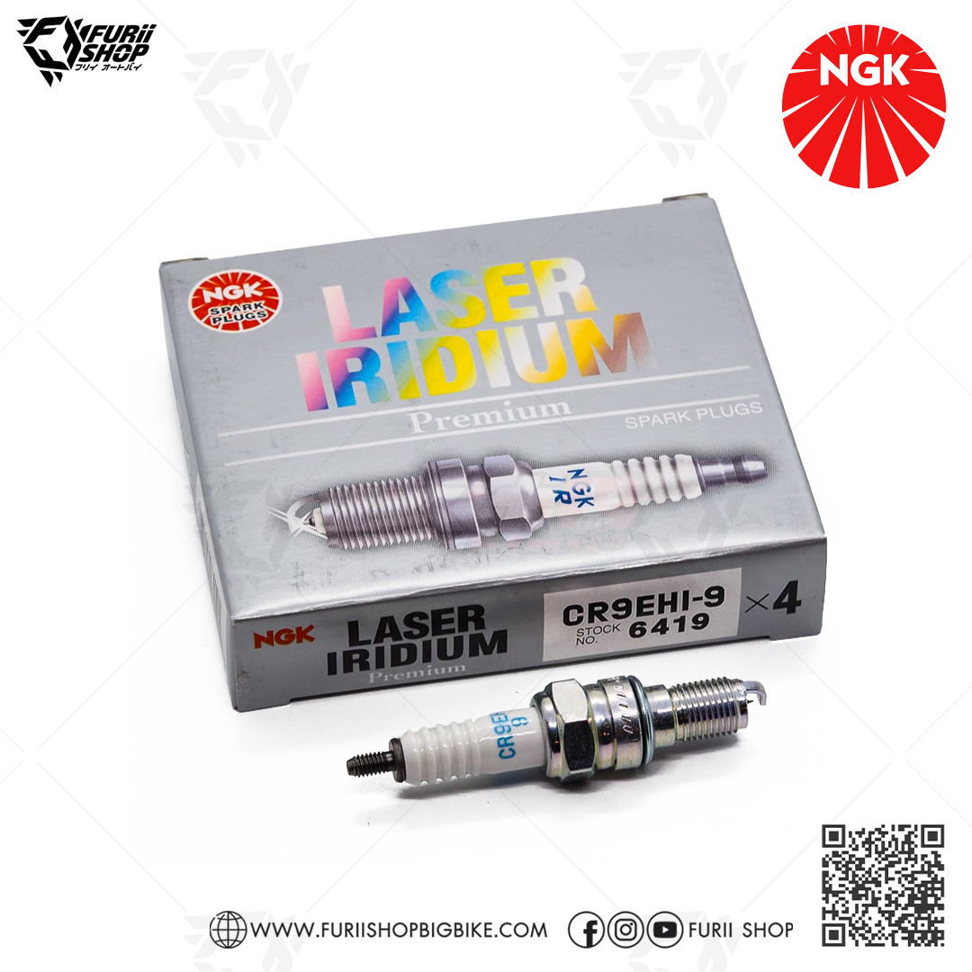 NGK หัวเทียน Laser Iridium ขั้ว Iridium CR9EHI-9 ใช้สำหรับมอเตอร์ไซค์ CB650F CBR650F (1 หัว)