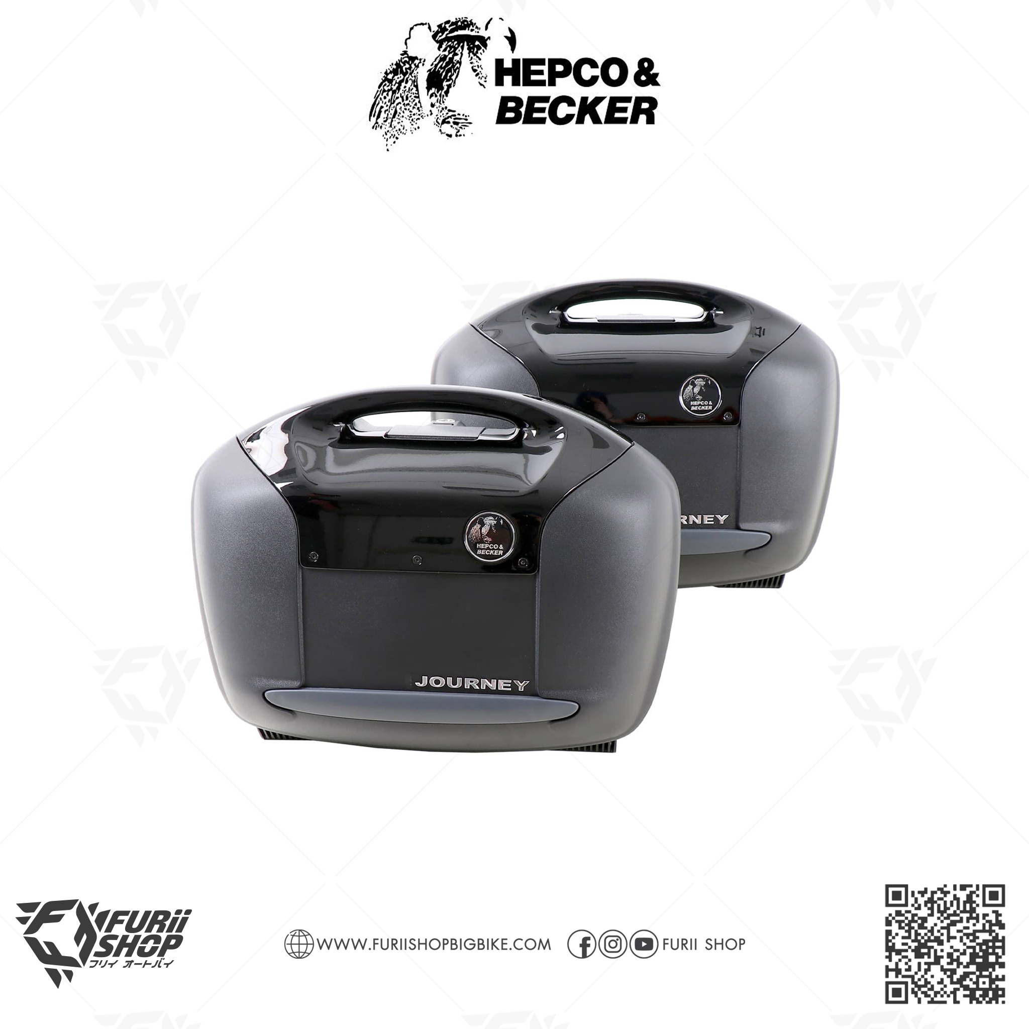 กล่องข้าง HEPCO & BECKER : Journey Side Case 42L. Black