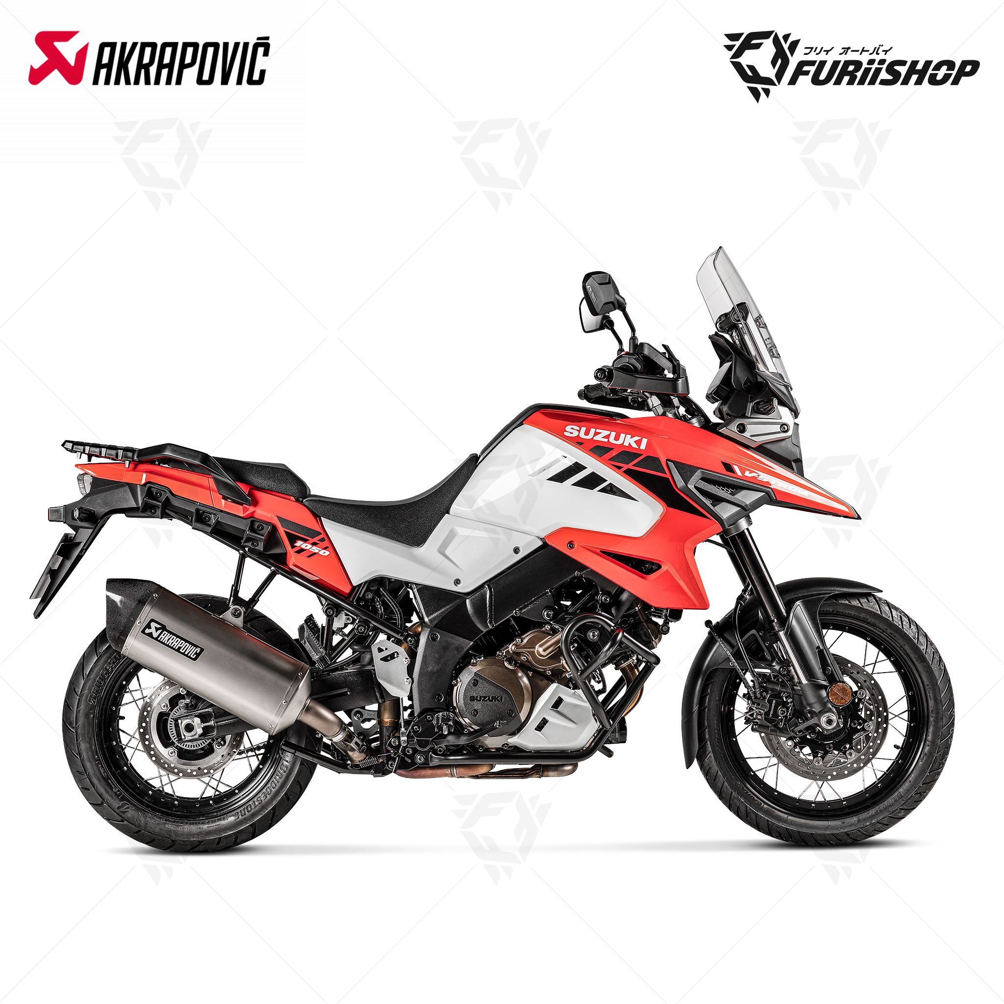 ท่อมอเตอร์ไซค์ Akrapovic - Slip on Titanium : for Suzuki Vstorm 1000 14-19