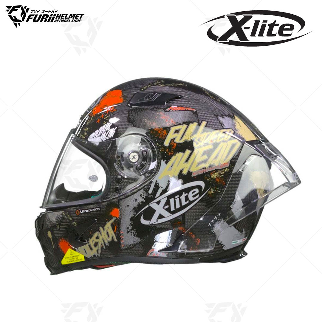 หมวกกันน็อค X-LITE : X-803RS ULTRA CARBON HOLESHOT CARBON35