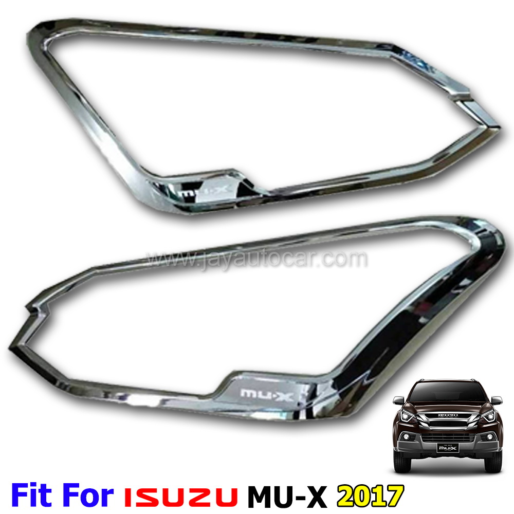 ครอบไฟหน้า ครอบกันรอยไฟหน้า โครมเมี่ยม ซ้าย ขวา Isuzu Mu-X 2017 โลโก้ Mu-X สำหรับ อีซูซุ มูเอ็กซ์ 2017