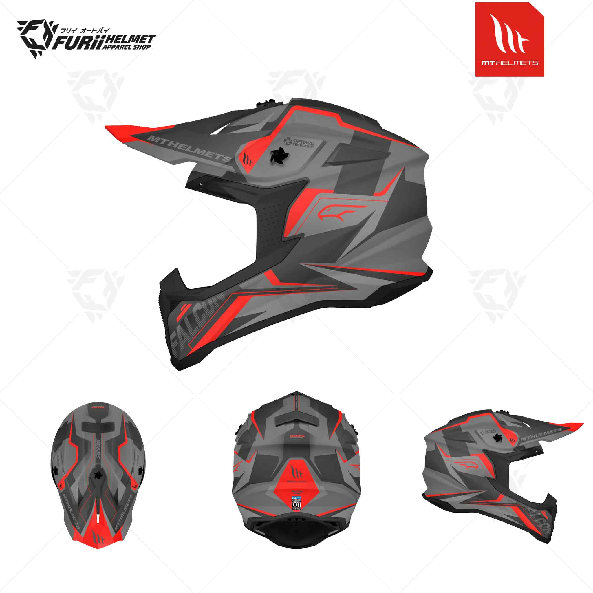 หมวกกันน็อค MT HELMETS ALCON SUPREME MATT RED สีแดงด้าน