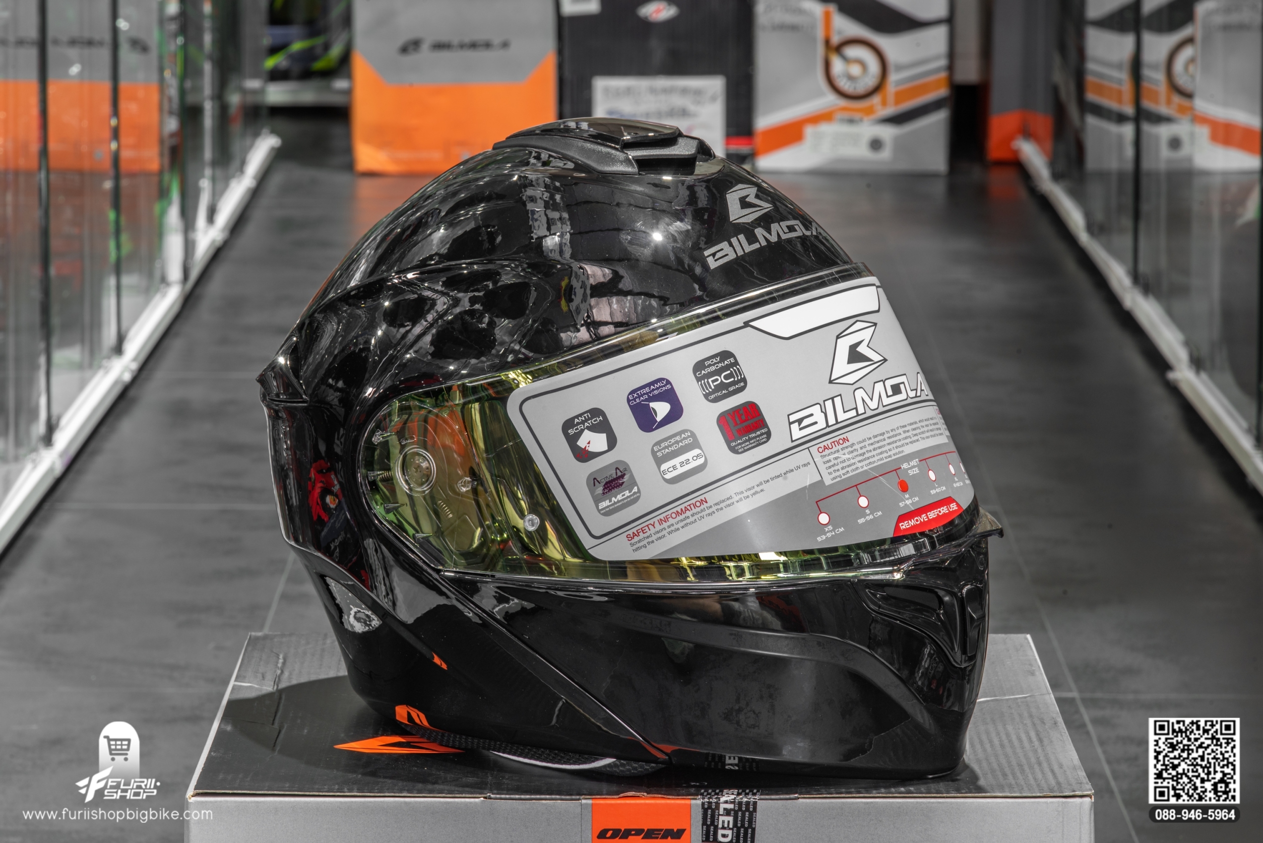 หมวกกันน็อค BIMOLA EXPLORER PLAIN BLACK (GLOSSY)