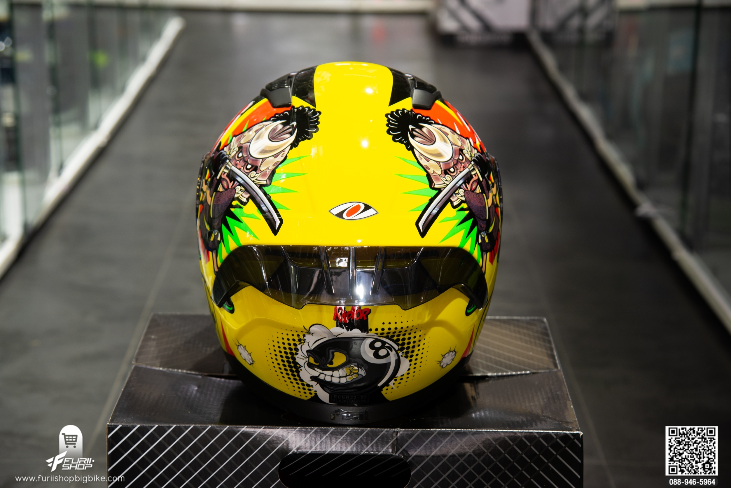 หมวกกันน็อค REAL RAPTOR COMIC YELLOW/BLACK