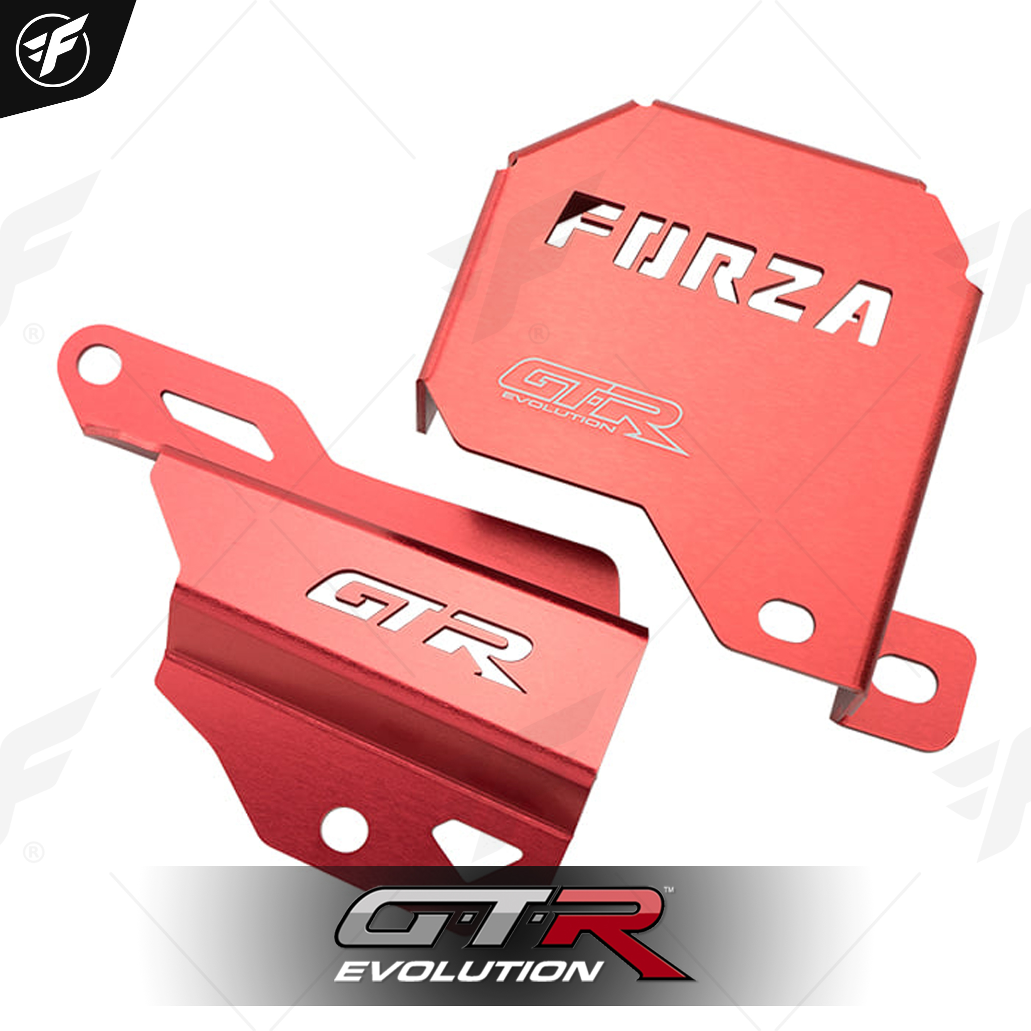 ฝาครอบคอยล์ไฟ+ครอบสายดีส(อลูมิเนียม) GTR FORZA-350,300 NEW แดง