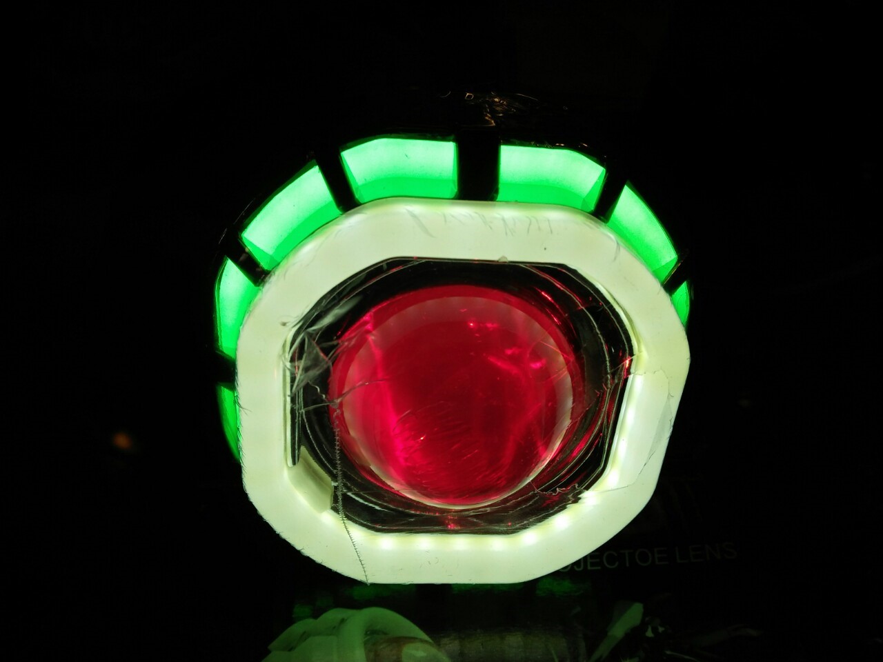 ไฟโปรเจคเตอร์มอเตอร์ไซค์ LED #V10 วงแหวน 2 ชั้น ทรงเหลี่ยม สามารถใช้ได้กับมอเตอร์ไซค์,บิ๊กไบค์,รถยนต์ ทุกรุ่น