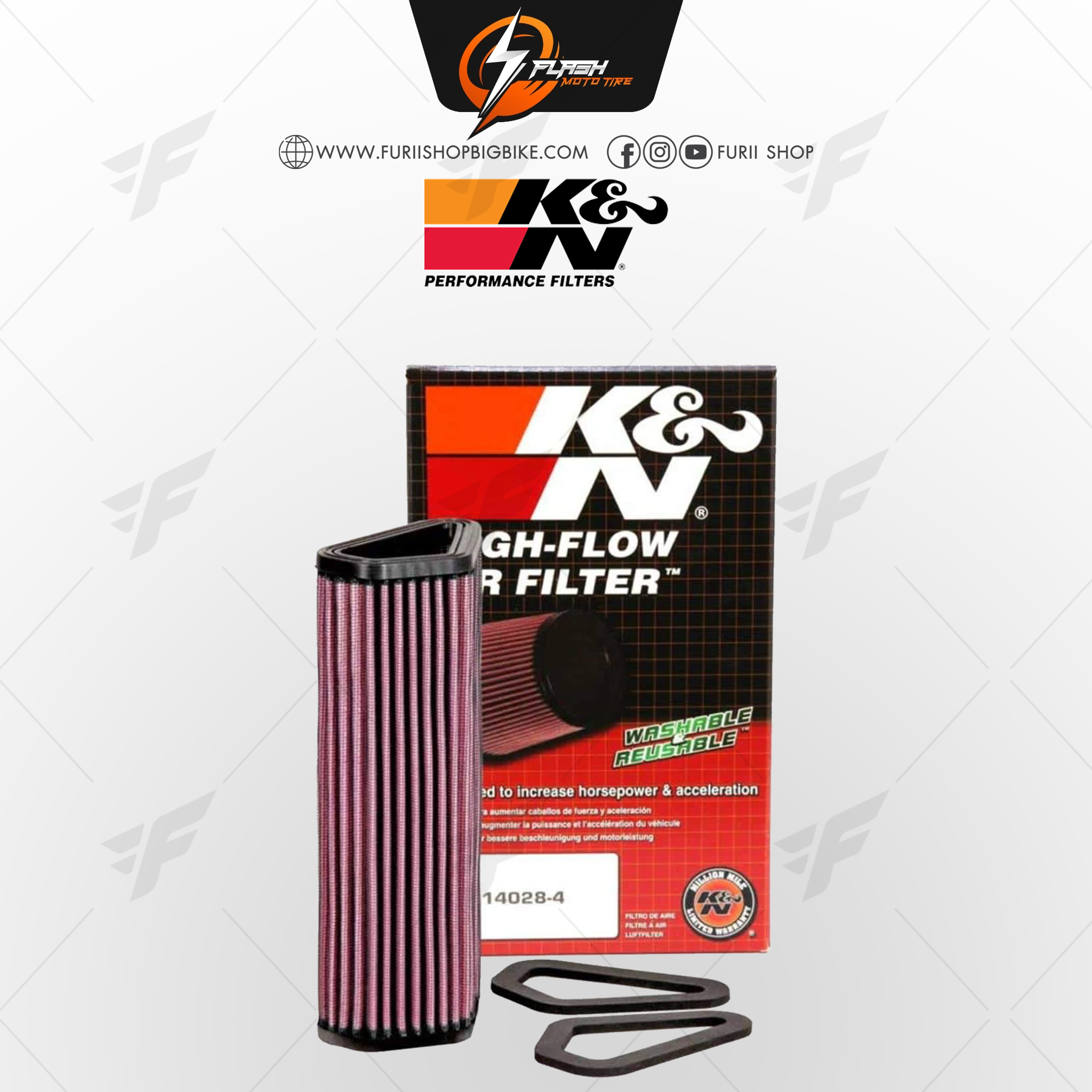 กรองอากาศ K&N สำหรับ DUCATI